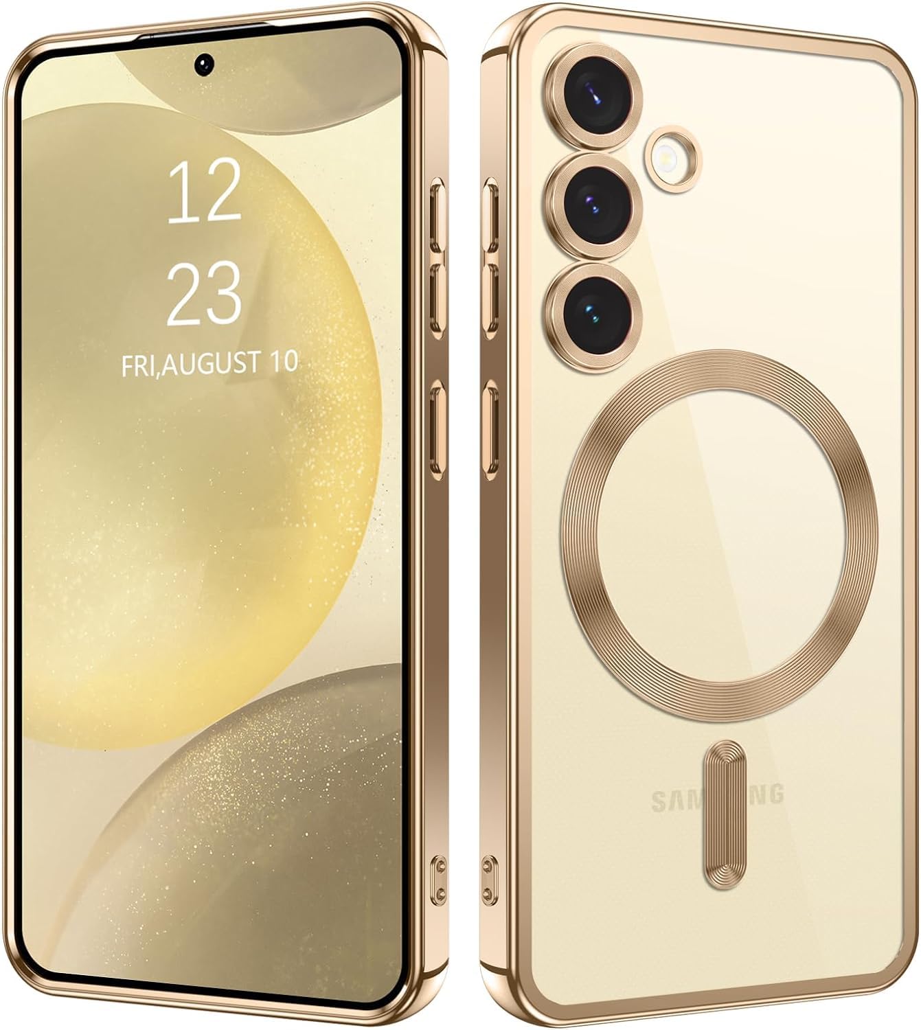 VONZEE Clear Logo Electroplating Transparent Case for Samsung Galaxy S24 5G, Magnetic Plating [Support for MagSafe Charger] Electroplate TPU Cover, Individual Camera Protection for Each Lens - Gold (B0CZ6SHQN2) Amazon Price History, Amazon Price Tracker