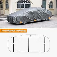 Vista 2 de XCAR Funda impermeable ultraligera para automóvil, protección para todo tipo de clima, resistente al viento y transpirable, se adapta a sedanes