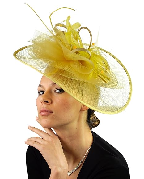 Fashion Sinamay Fascinator Hat Feather 