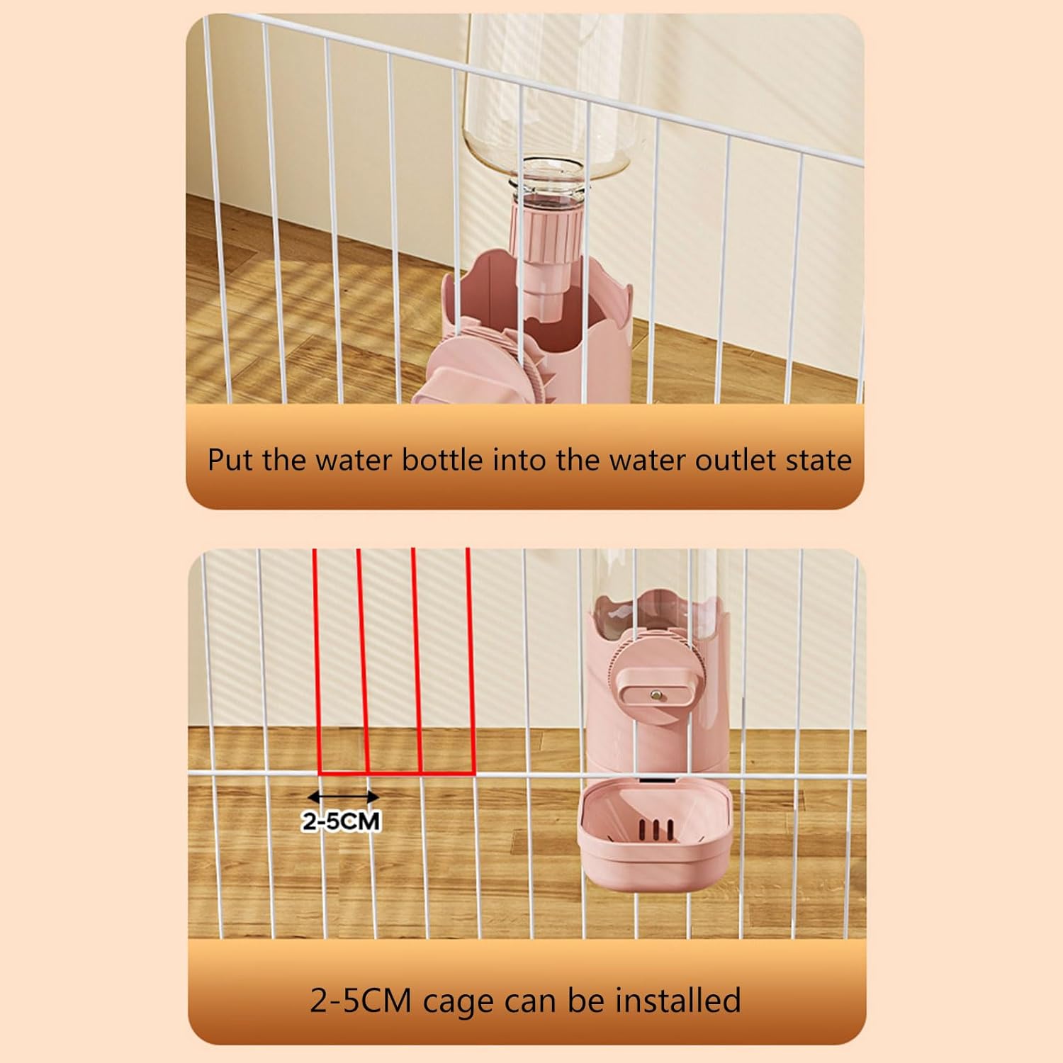 Rabbits Water Feeder Feeding Watering Dispenser Automatic Cage Mount Automatic Pet Water Dispenser Outdoor