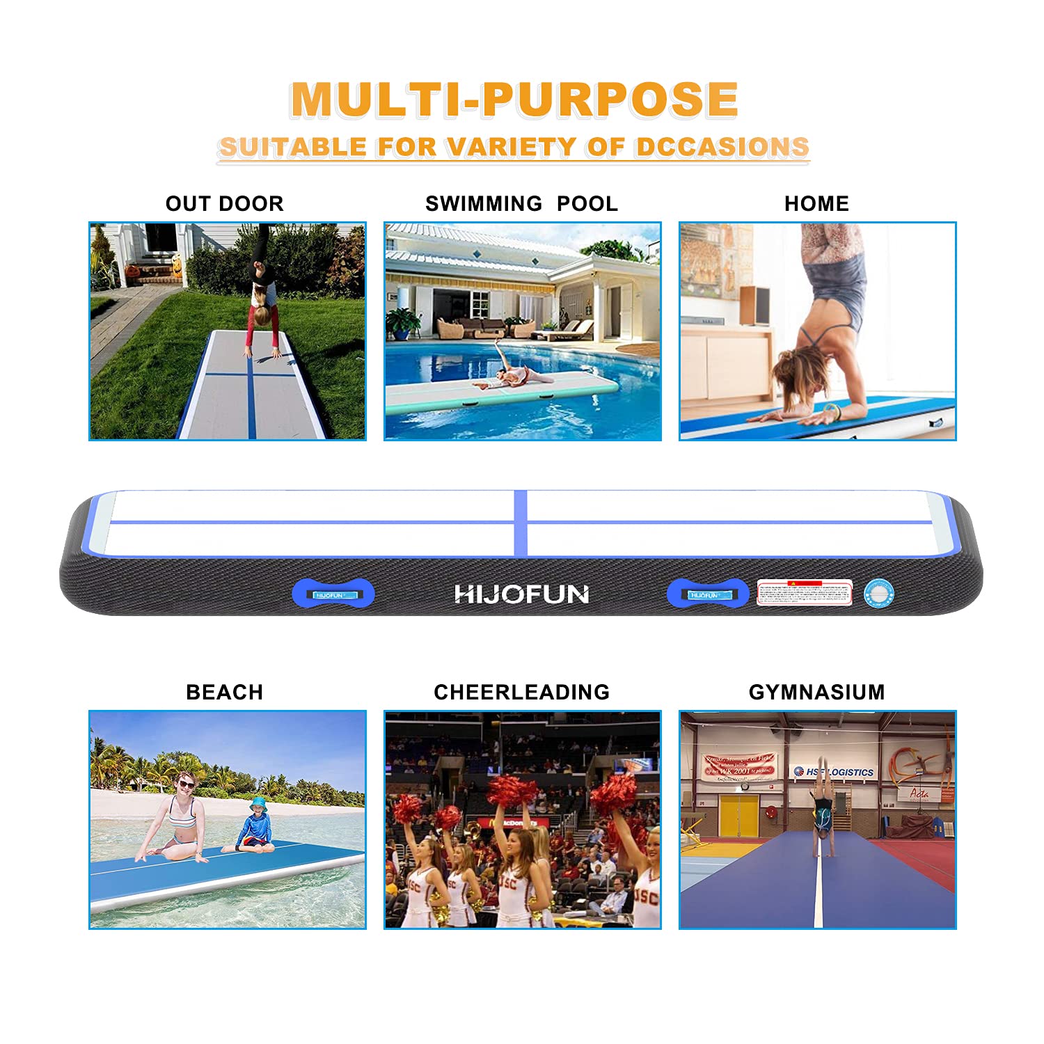 Aufblasbare Gymnastik Tumbling Matten 3/4/5/6/7/8 Meters 20CM Höhe Trainings Matte Länge Bodenmatte Inflatable Yoga Matte Taekwondo Air Floor Track