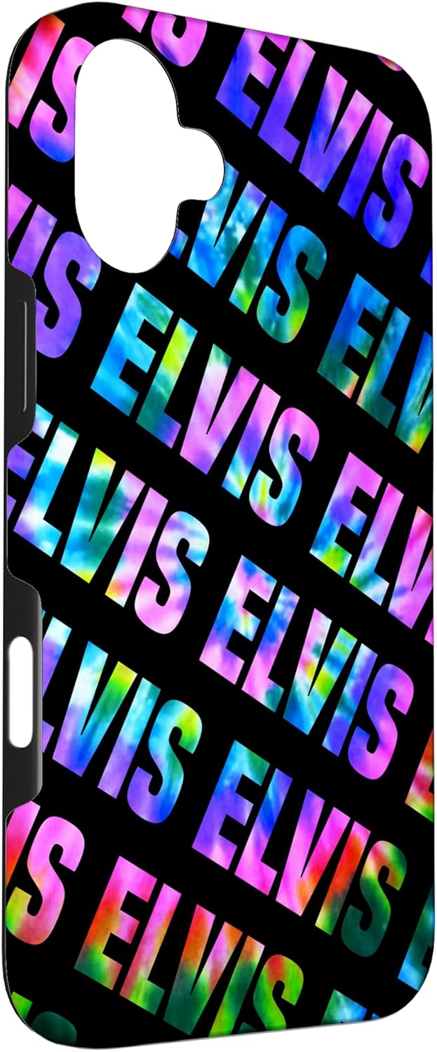 Custom Elvis Phone Cover Black Personalized Tie Dye Case for iPhone 16 Plus