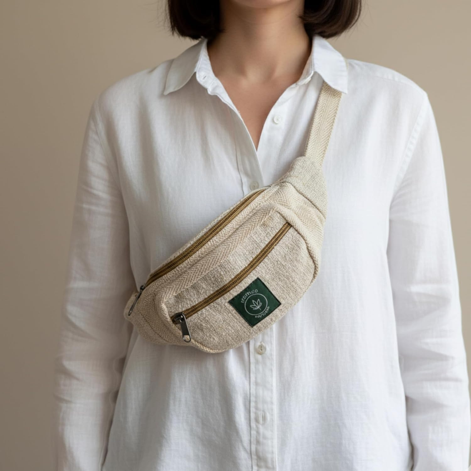Fanny Pack for Men & Women – Handmade Hemp Waist Bag by Ecofrico | Stylish Boho Bum Bag with Adjustable Strap | Eco-Friendly Crossbody Belt Bag for Travel, Hiking, Festivals & Daily Use
