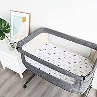 Vista 3 de Sábana de cuna, paquete de 2 sábanas de cuna, sábanas de cuna ultra suaves para bebés niños o niñas, ajuste universal para cuna rectangular