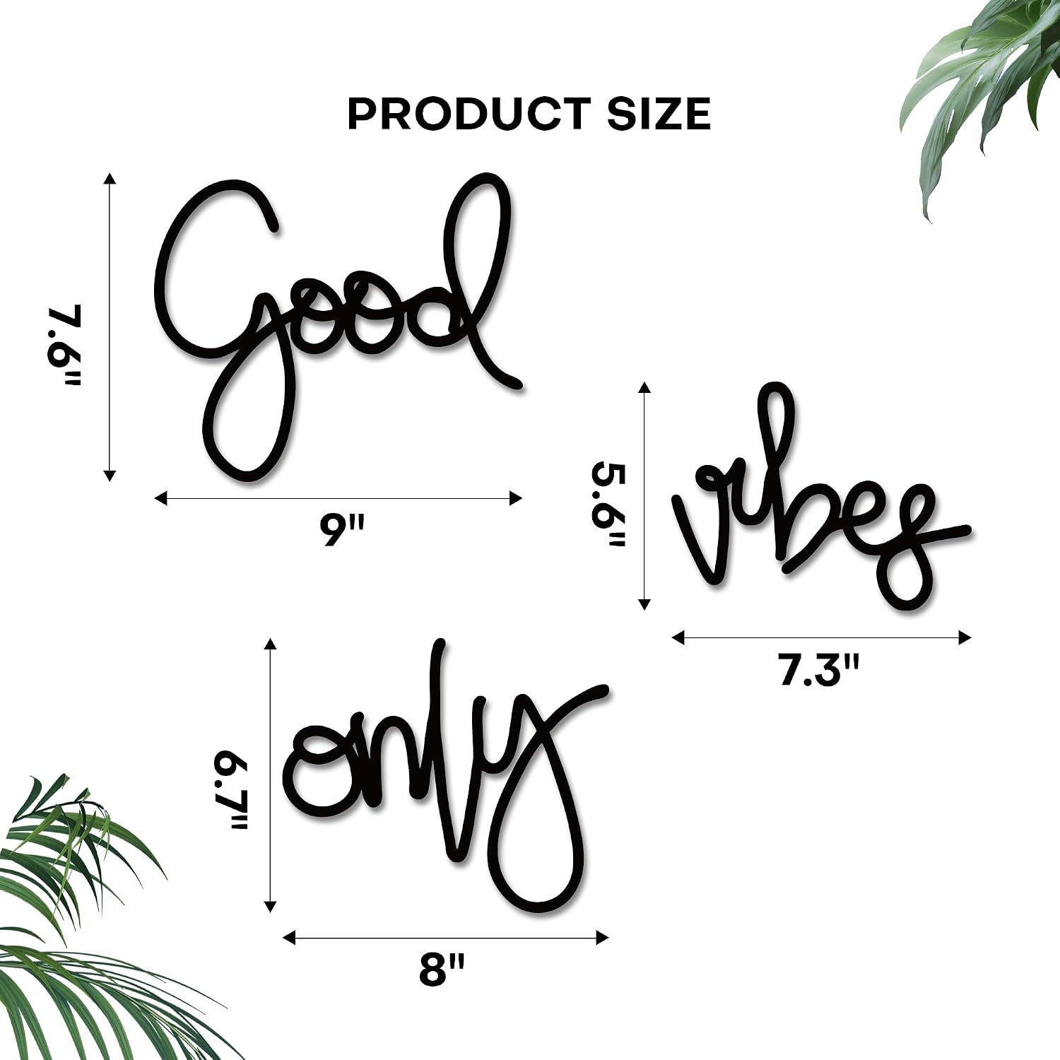 Rajukit Good Vibes Metal Wall Decor Sign for Office Home