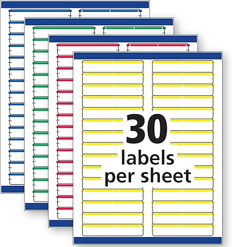 Miniatura 4 de Avery Etiquetas para carpetas de archivos con alimentación segura, 23 pulgadas x 3-716 pulgadas, 750 etiquetas imprimibles, extraíbles, surtidas