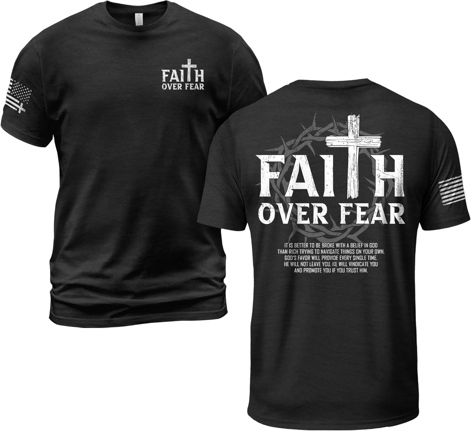 Faith Over Fear Shirt, Faith Shirts for Men, Cross Shirt, Christian Shirts for Men, Jesus Tshirt