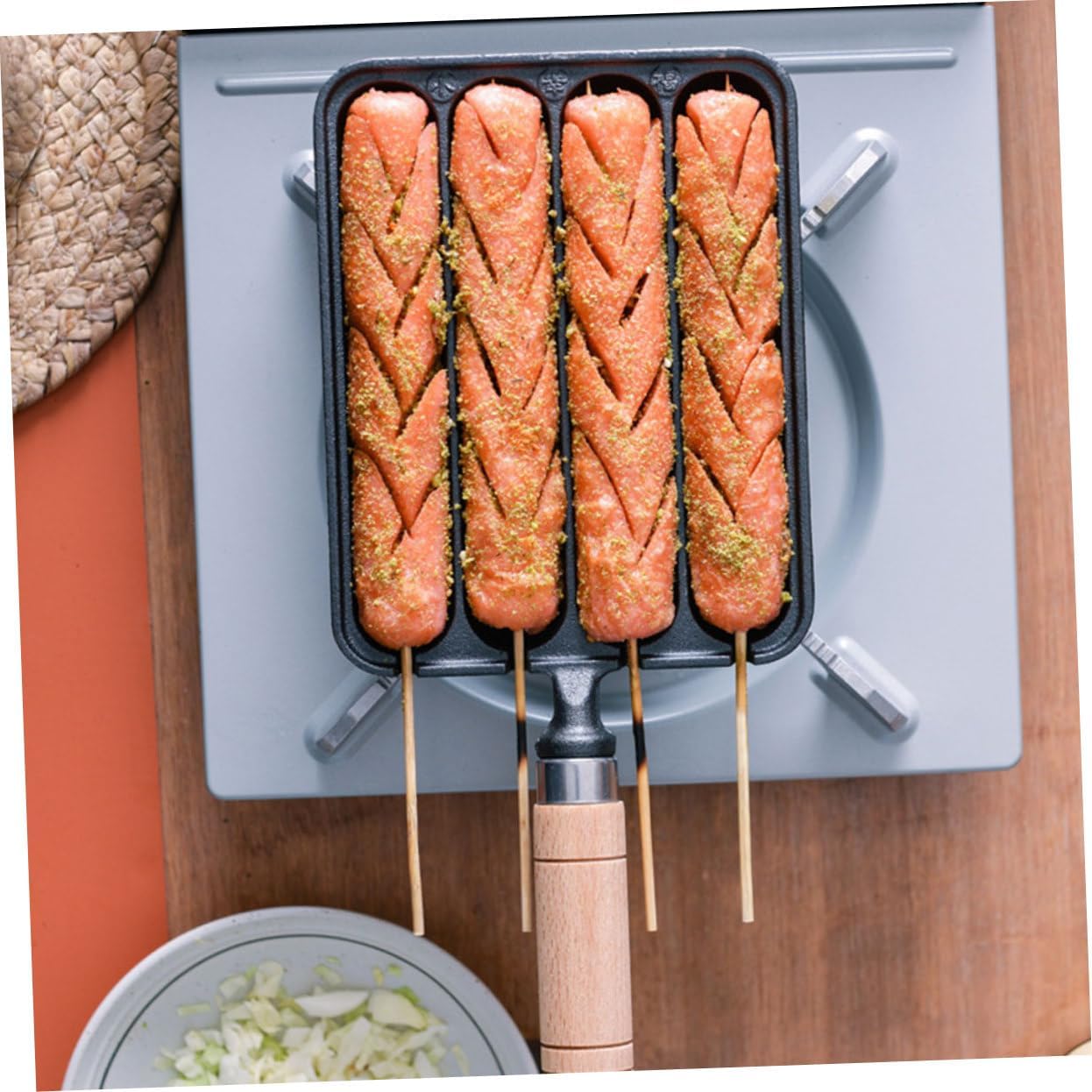 Hot Dog Mold Baking and Steaming Tool for Sausages and Hot Dogs Easy Camping and Outdoor Cooking Makes Multiple Hot Dogs