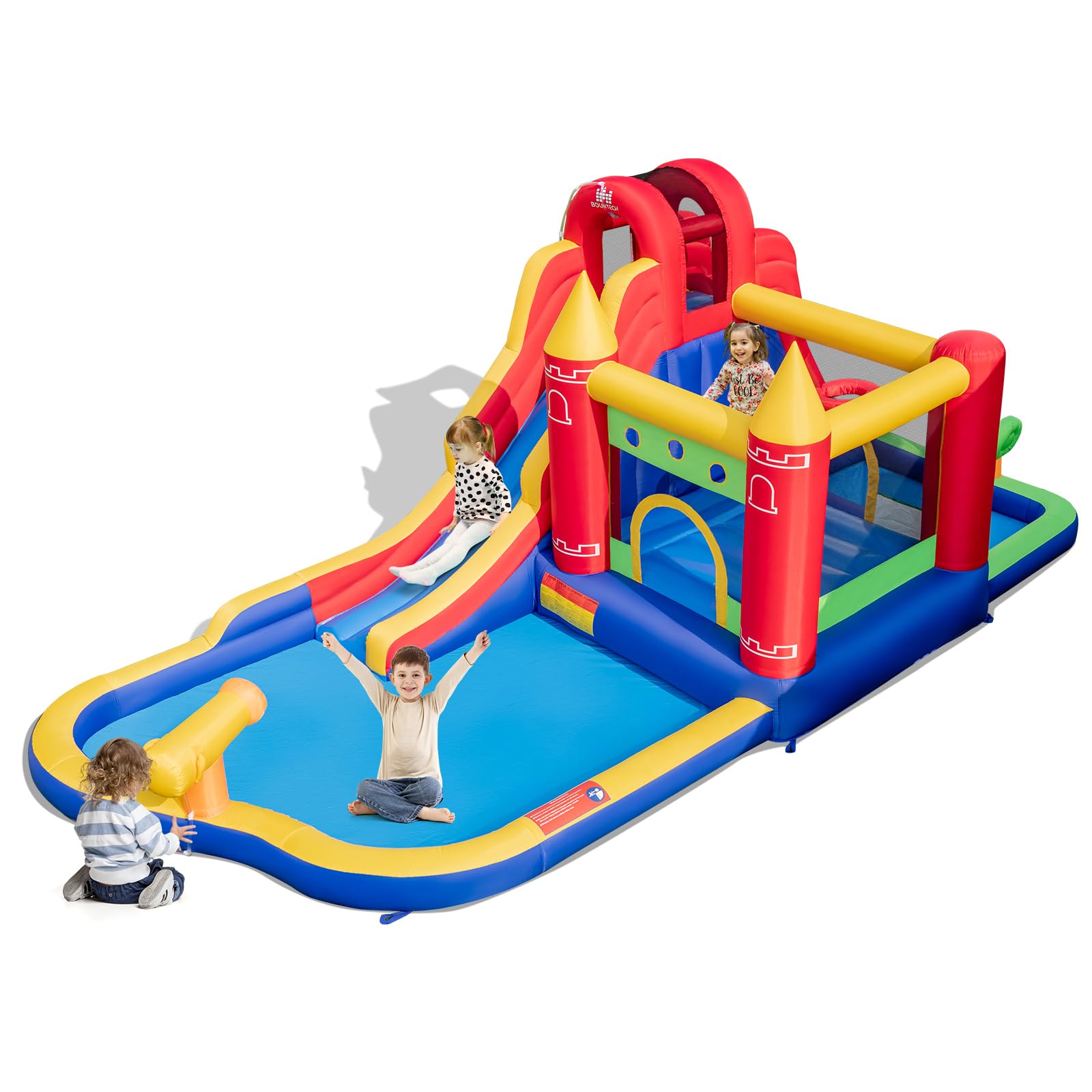 BOUNTECH Inflatable Water Slide, 9 in 1 Bounce House Water Slide Combo for Outdoor Fun w/Large Splash Pool, Ball Pit, Blow up Bouncy Castle Water Slides Inflatables for Big Kids Backyard
