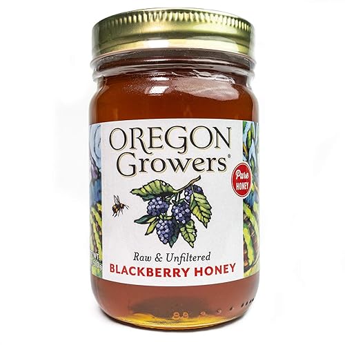Oregon Growers Miel de mora cruda y sin filtrar - Miel orgánica, miel cruda, miel cruda orgánica, miel cruda sin filtrar, miel orgánica de mora,