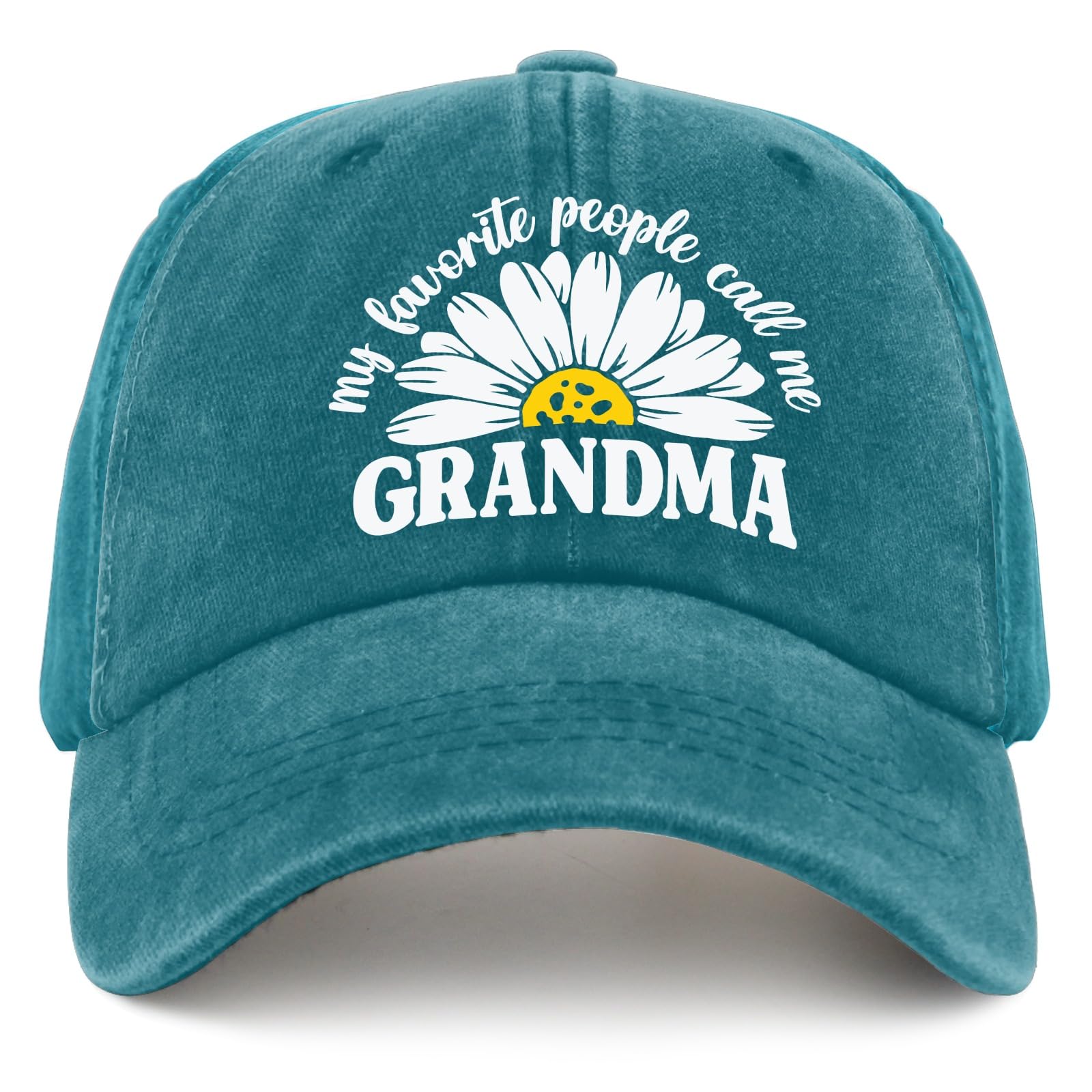 My Favorite People Call Me Grandma Hat Men Cap Cyan Blue Hats for Men Baseball Cap Gifts for Grandpa Cycling Hats