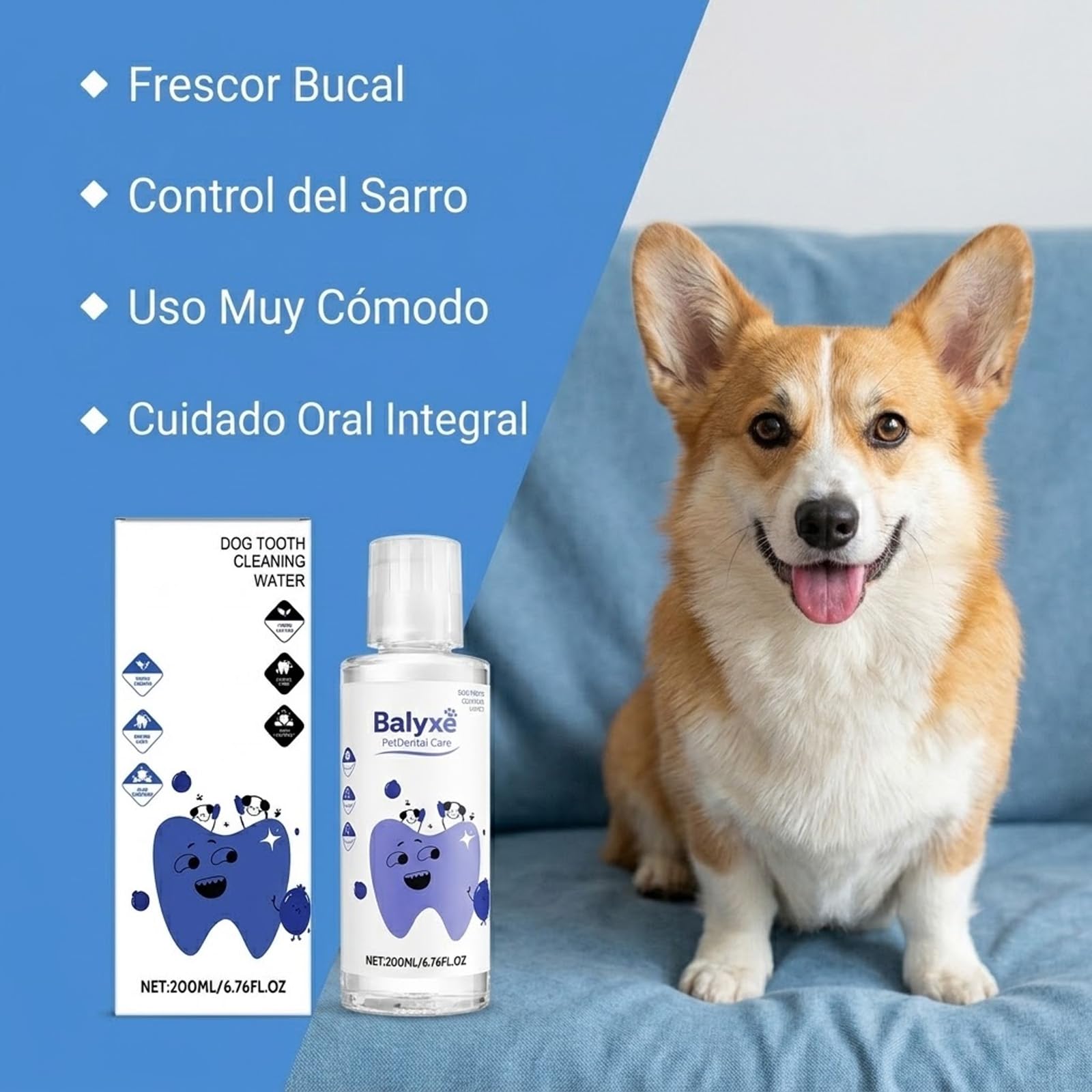 Genérico Balyxe Dental Perros Liquido, Balyxe Pet Dental Perros (para Perro,3 Unidad) | Fácil de Usar y Bebible, Elimina El Mal Aliento Ayuda a Mejorar la Ligiene Bucal y la Salud de las Encías en Perros y Gatos