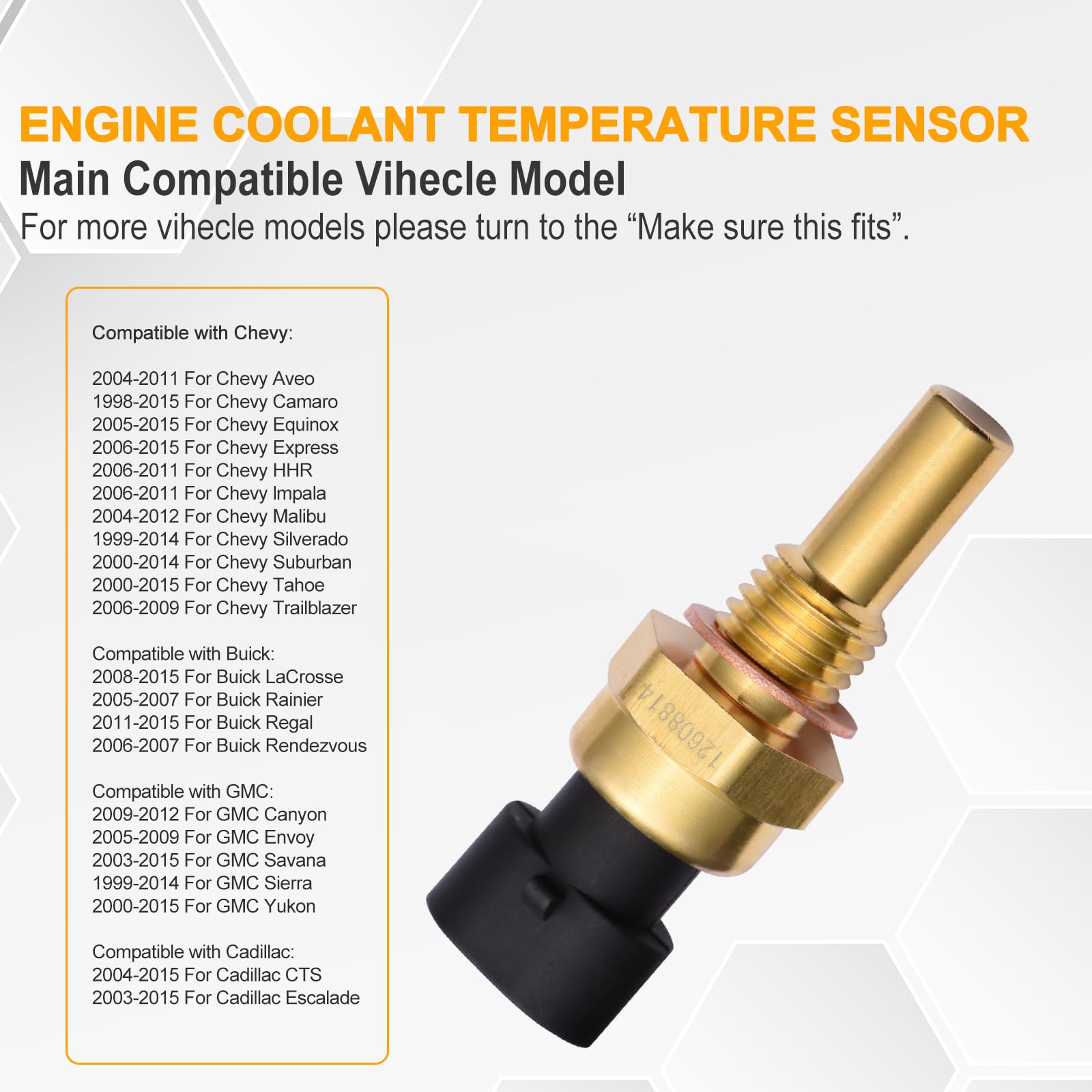 Sensore Temperatura Liquido Refrigerante Motore ACDelco 12656444, Ricambio Originale GM