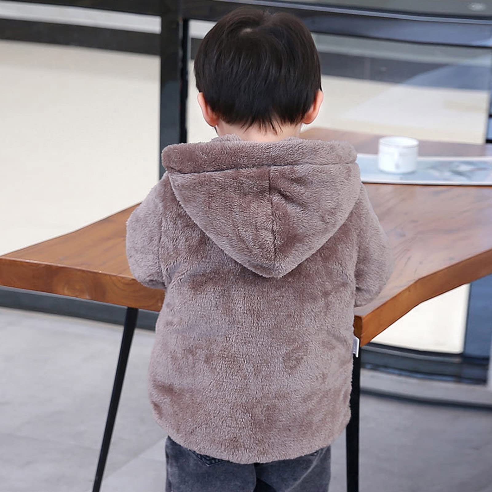 Abrigo de invierno para niños pequeños y niñas, con capucha y orejas de , chaqueta de bolsillo, ropa de dos caras, forro polar grueso, cremallera a de viento, prendas de vestir Abrigo De Cuero Mujer