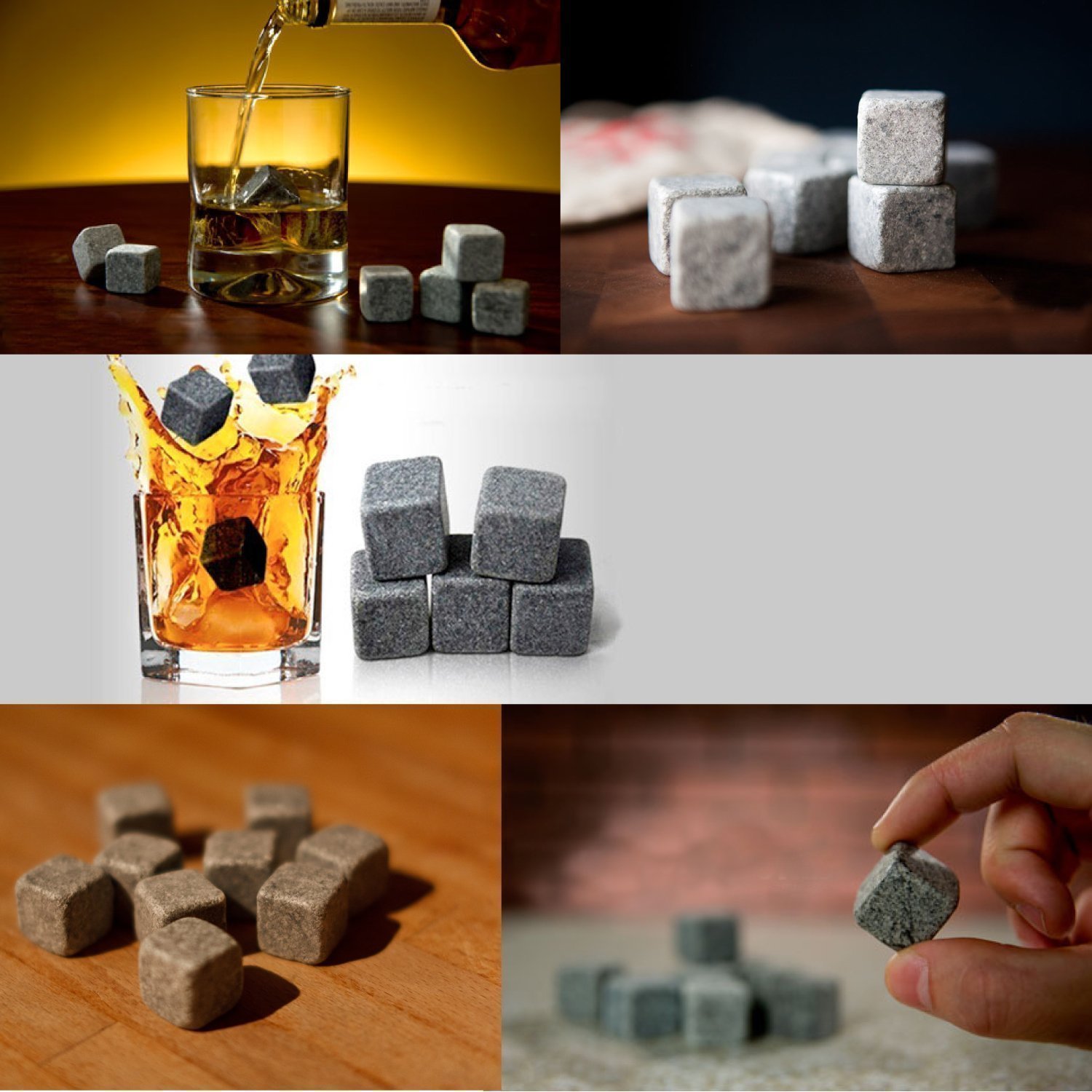 Pietre Di Whisky Che Bevono E Ghiacciano Rocce Cubetti Di Ghiaccio Vino Scotch Birra Whisky Cold Soapstone Con Custodia Per Il Trasporto Accessori Da Bar - Foto 5