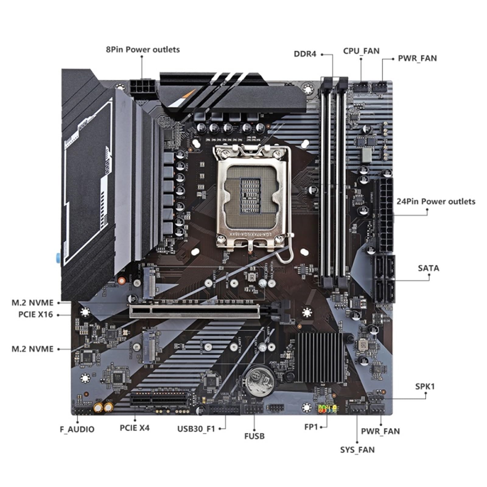 B760 Pro Micro ATX Płyta główna DIY Wsparcie B760 Chipset 1700 12th/13th/14th (seria i3/i5/i7/i9)