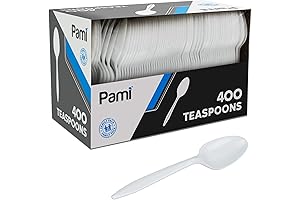 400-Pack Medium-Weight White Plastic Teaspoons