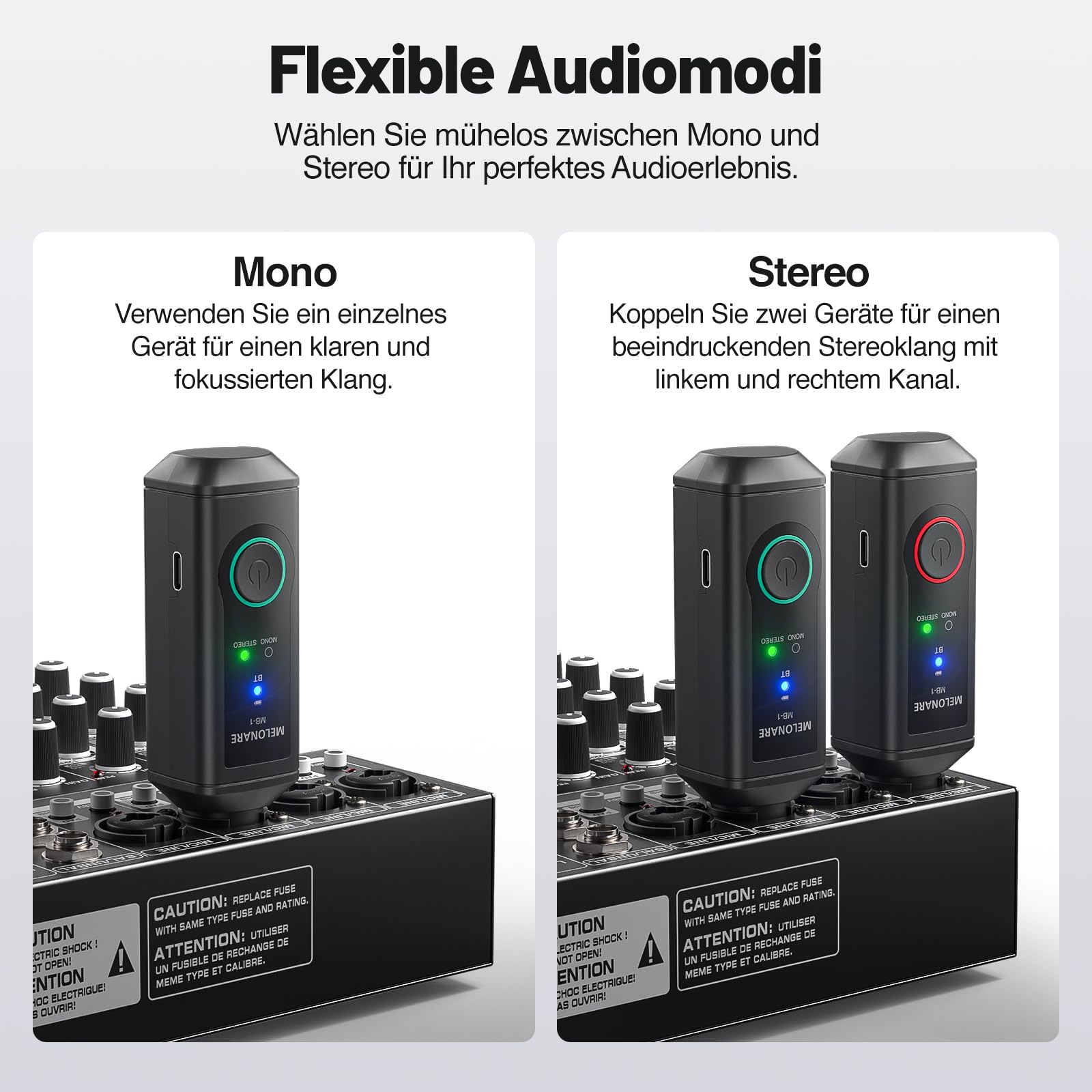 MELONARE MB-1 Wireless XLR Bluetooth Empfänger, 15 Stunden Akkulaufzeit, BT 5.3, High-Fidelity Audio, 45,7 m Reichweite