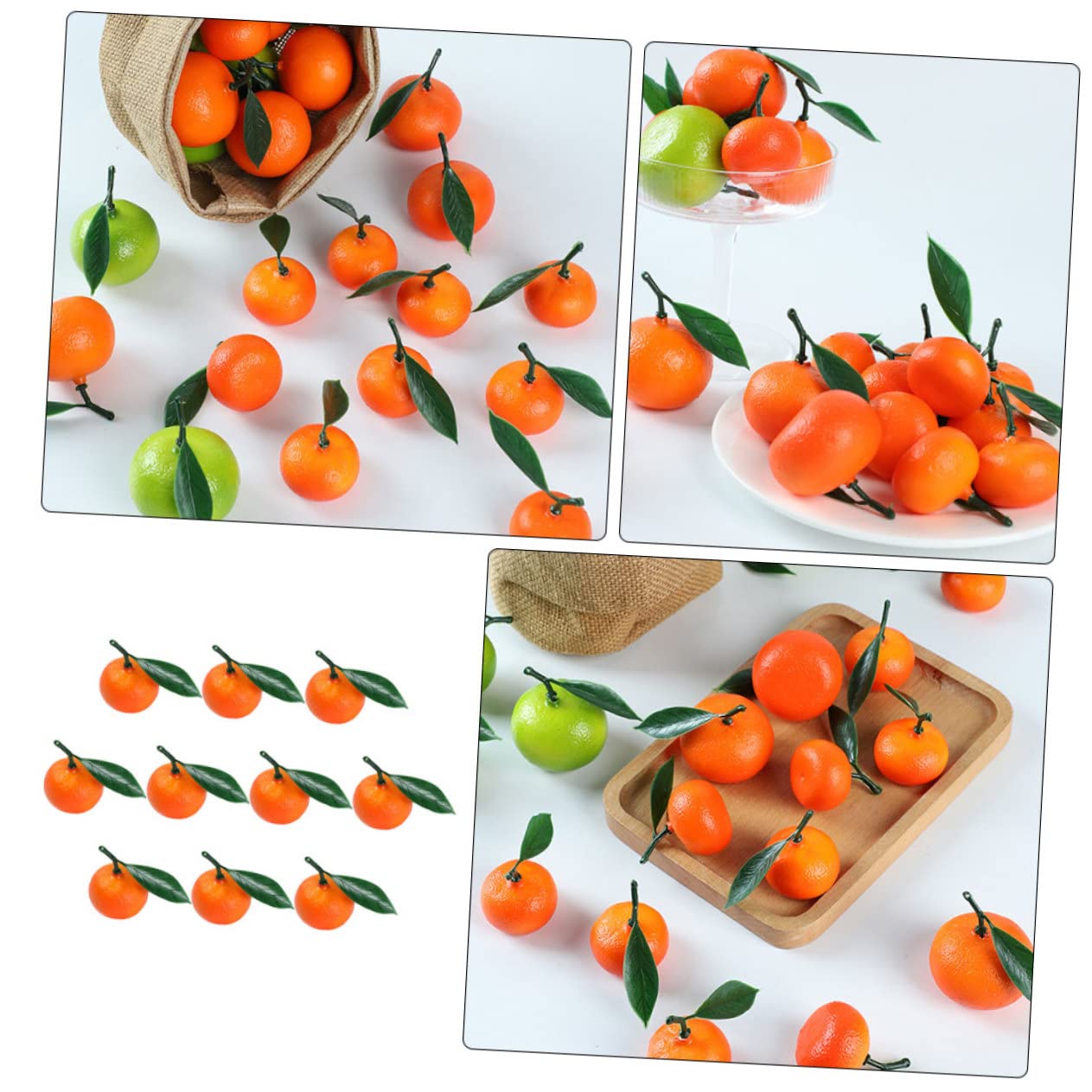 MAGICLULU 5 Sätze Modell Mit Gefälschten Orangen Obst-Modell- Kalk Zitrone Kunstobst Künstliche Früchte Künstliches Orangen-modelldekor Naturgetreue Fruchtdekorationen PVC 10 Stück * 5