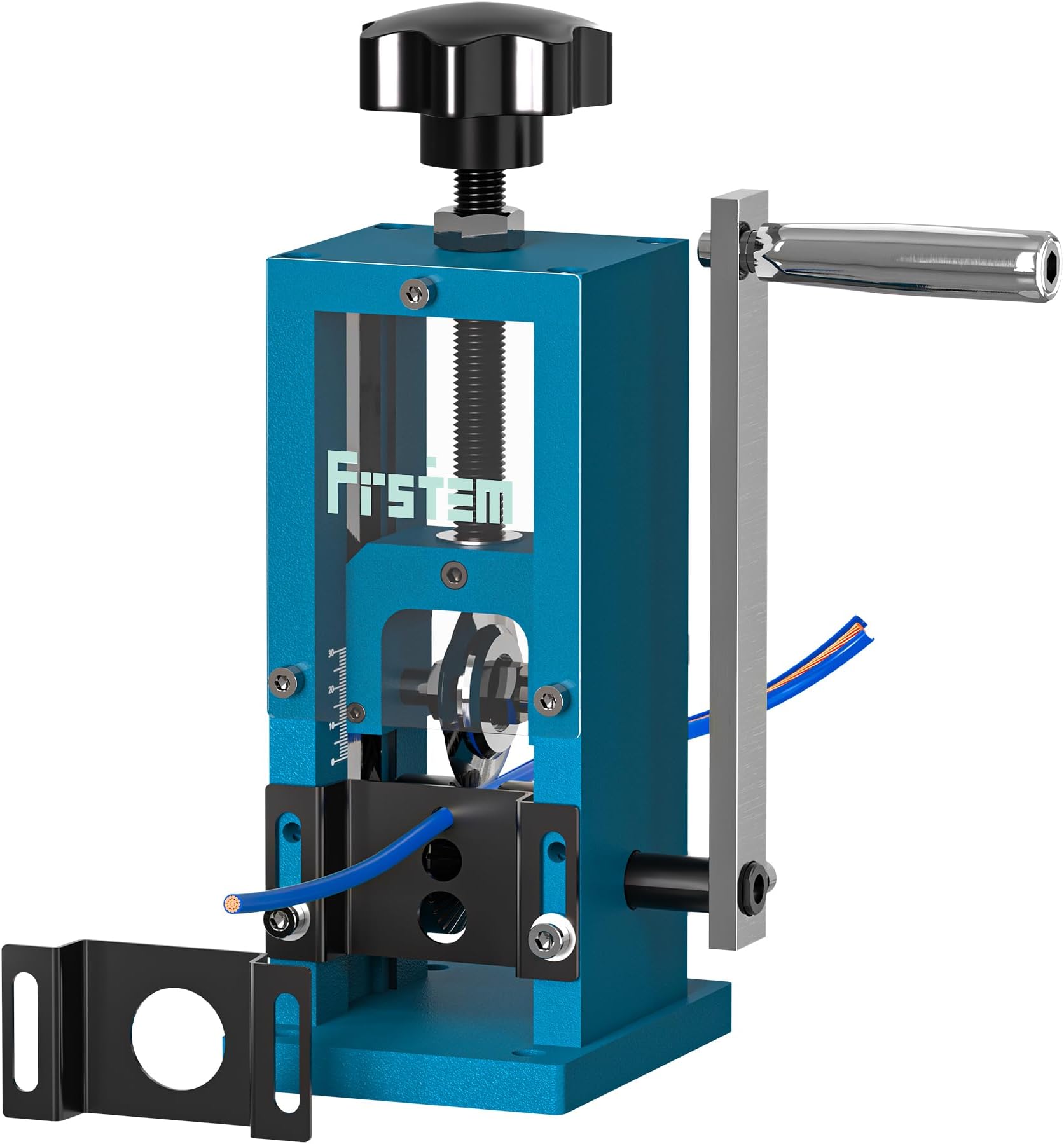 Manual Wire Stripper Machine, 0.06''-0.98'' Wire Stripping Machine with Hand Crank or Drill Powered, 65 MN Spring Steel Blade Portable Aluminum Frame Wire Peeler for Scrap Copper Recycling