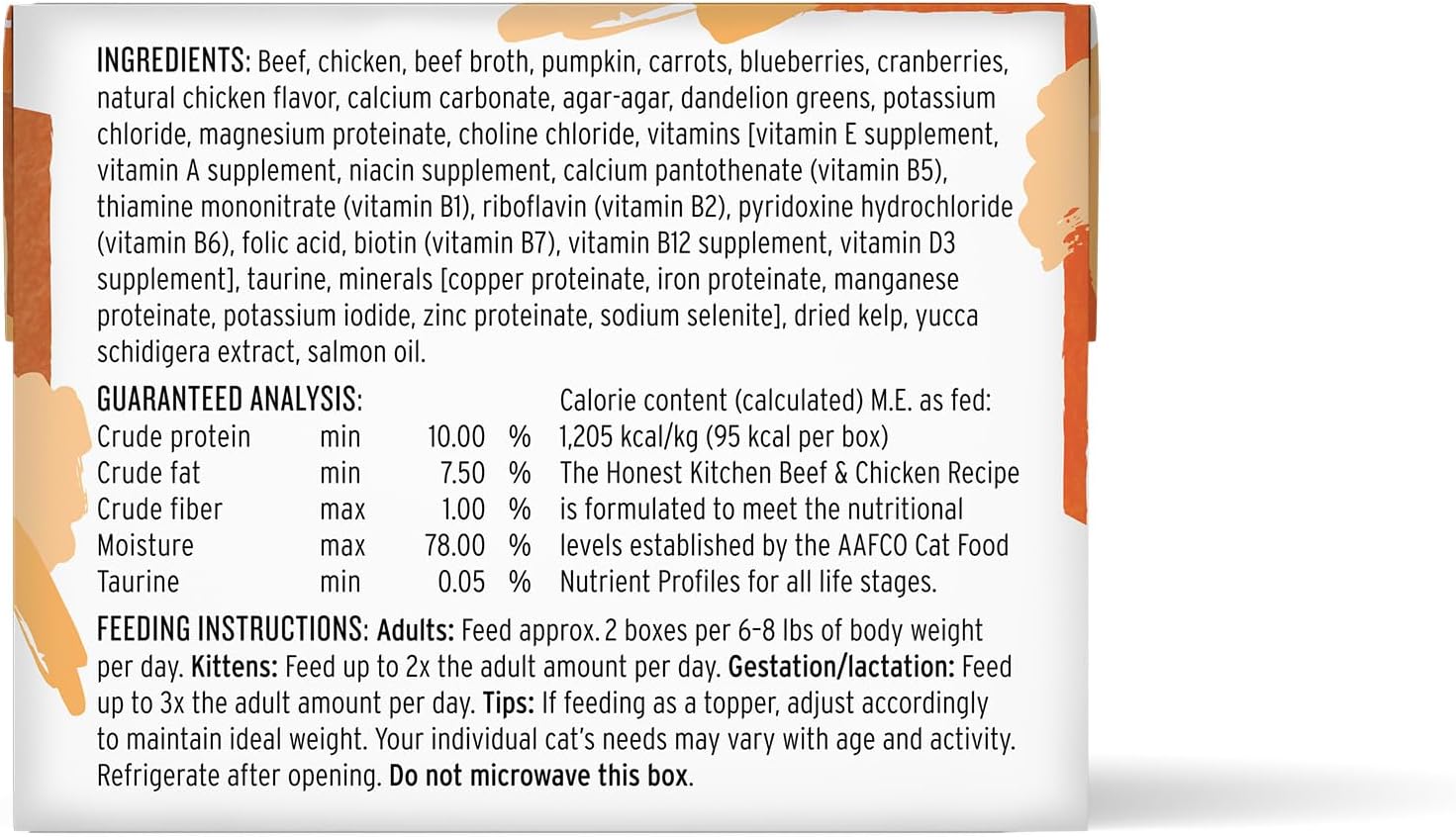 The Honest Kitchen Human Grade Câté™ Grain Free Beef & Chicken Pâté Wet Cat Food, 2.8 oz x12