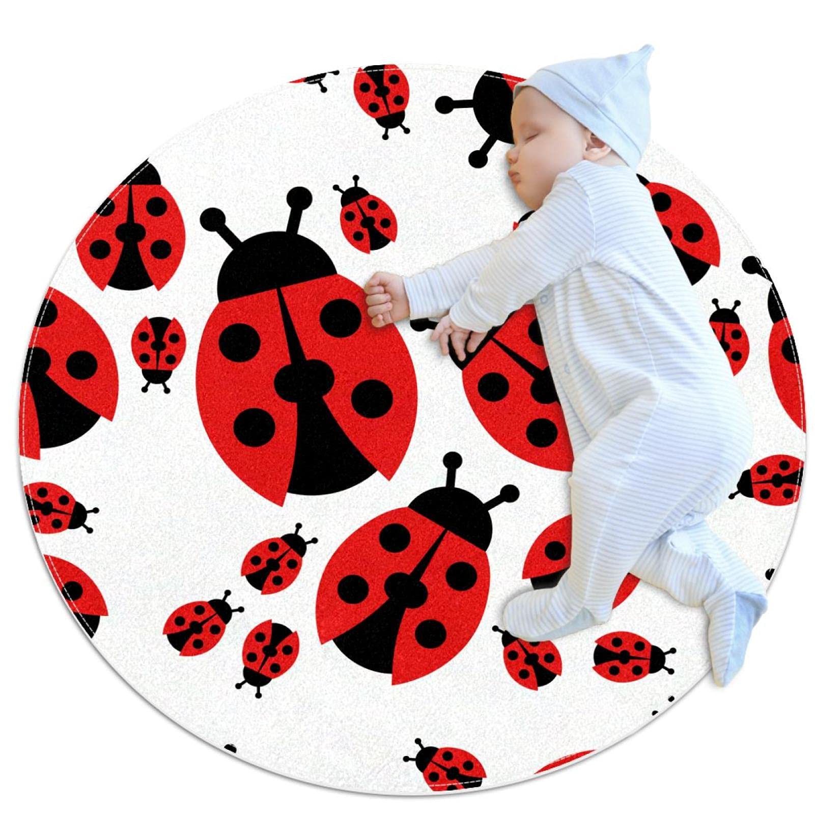 Tapis rond pour enfants JDEZ isolant et doux pour eviter le contact direct avec le sol froid