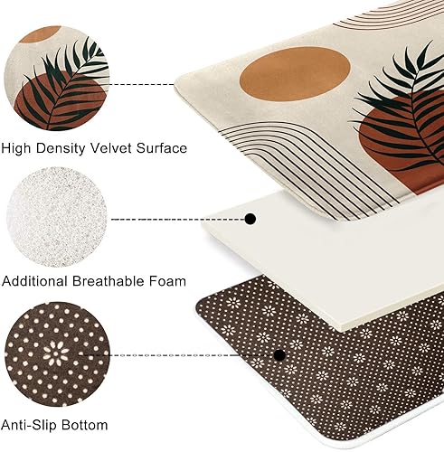 Miniatura 6 de Britimes Tapete de baño bohemio de mediados de siglo para baño, antideslizante, geométrico, abstracto, lavable, cubierta, alfombra de piso, tapetes,