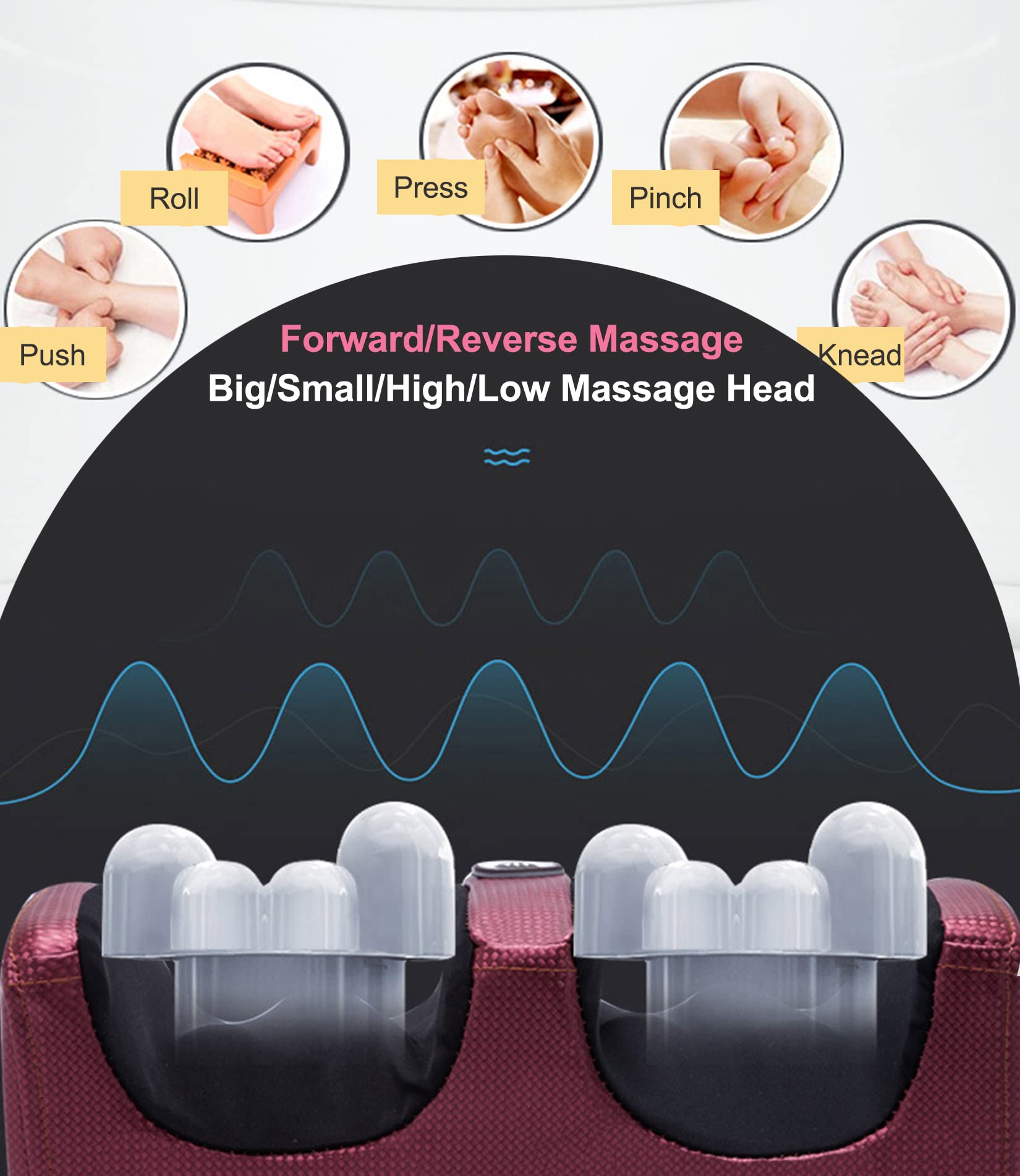 Appareil de Massage Jambes Augmentant Circulation Sanguine, PéTrissage Profond, Appareil de Massage des Pieds, Appareil de Massage Pieds Shiatsu avec Thérapie Chaleur