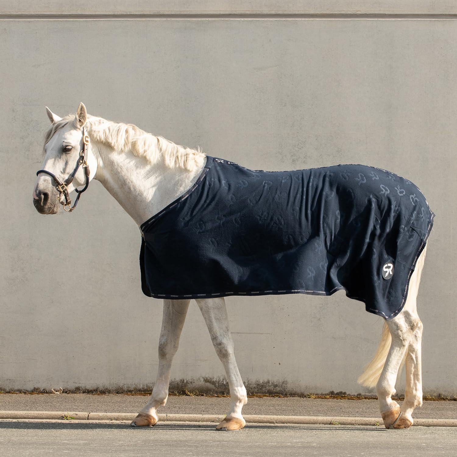 SUNRIDE Manta refrigerante Wellington para Caballos Hecha de Suave Forro Polar Anti-Pilling - Secado rápido y Ligera (135 cm, Azul)