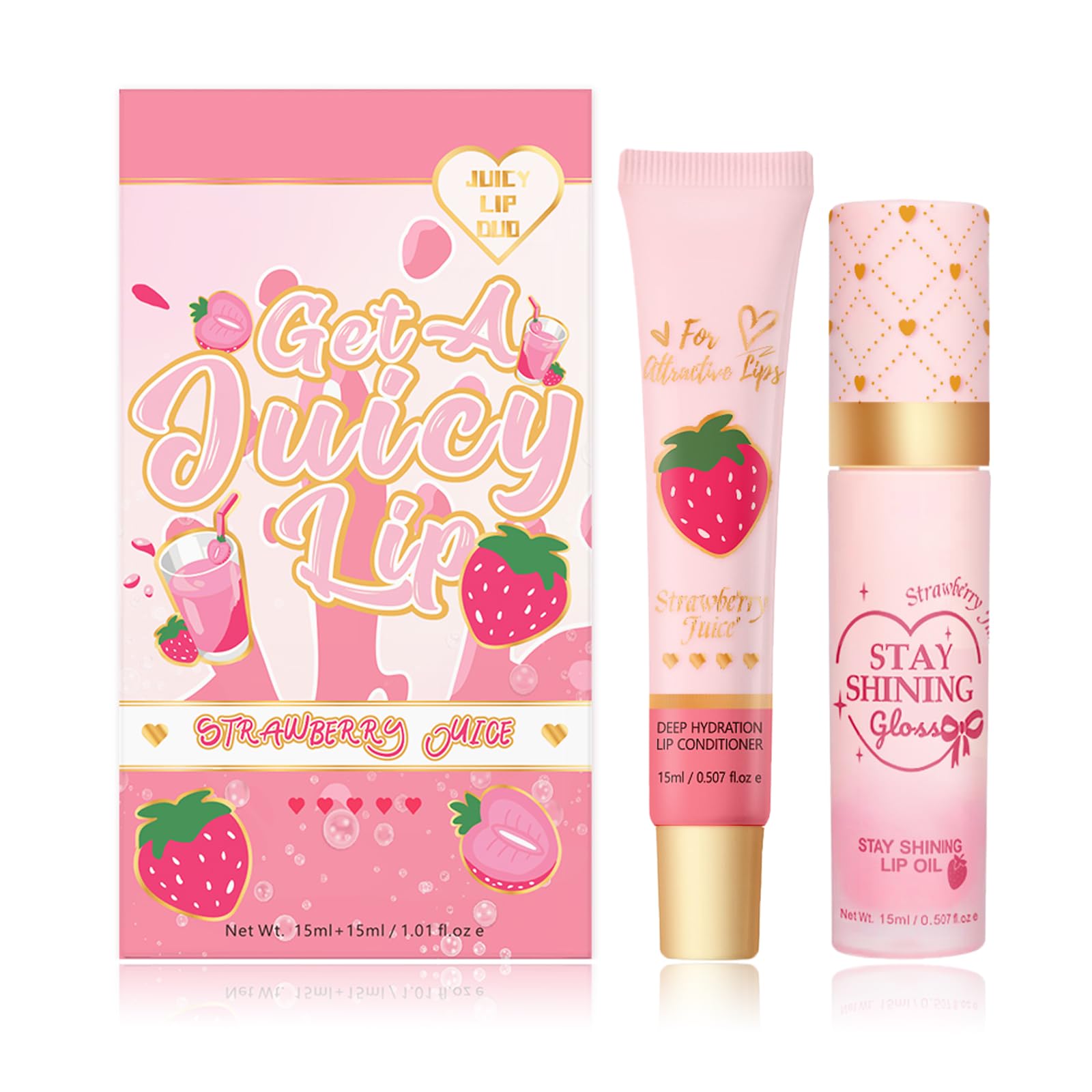 Lip Conditioner & Lip Oil Set, Moisturizing Natural Lip Care Set