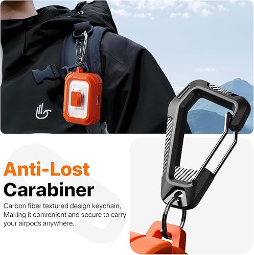 Miniatura 6 de R-fun Funda protectora para AirPods Pro de 2 generación, compatible con Magsafe, bloqueo automático magnético, con kit de limpieza, funda protectora