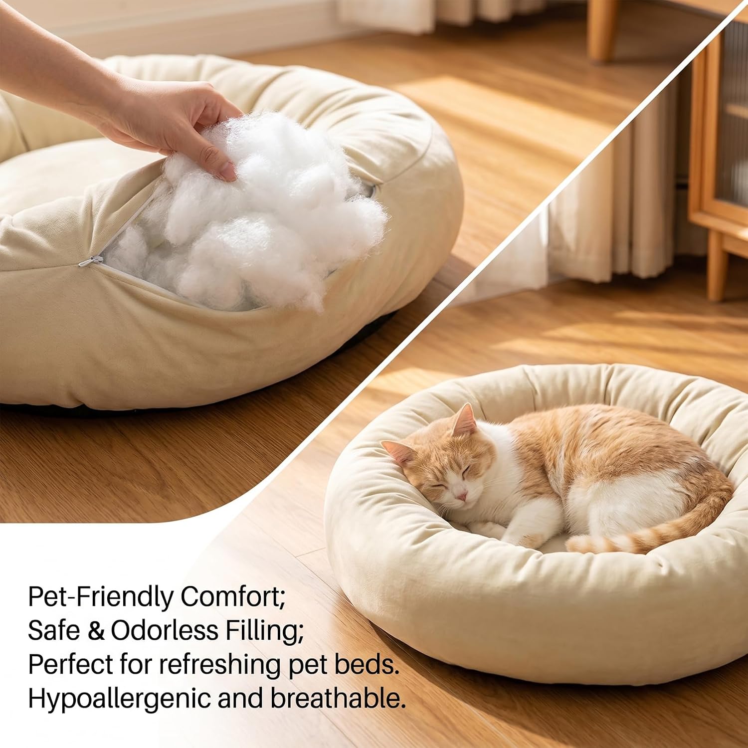 RAINFLOW 7.05oz Polyfill Stuffing Fiber Fill - Premium Polyester Filling, Fiberfill Stuffing for Stuffed Animals, Pillow, DIY Plush Dolls, Cushions and Crochet Crafts