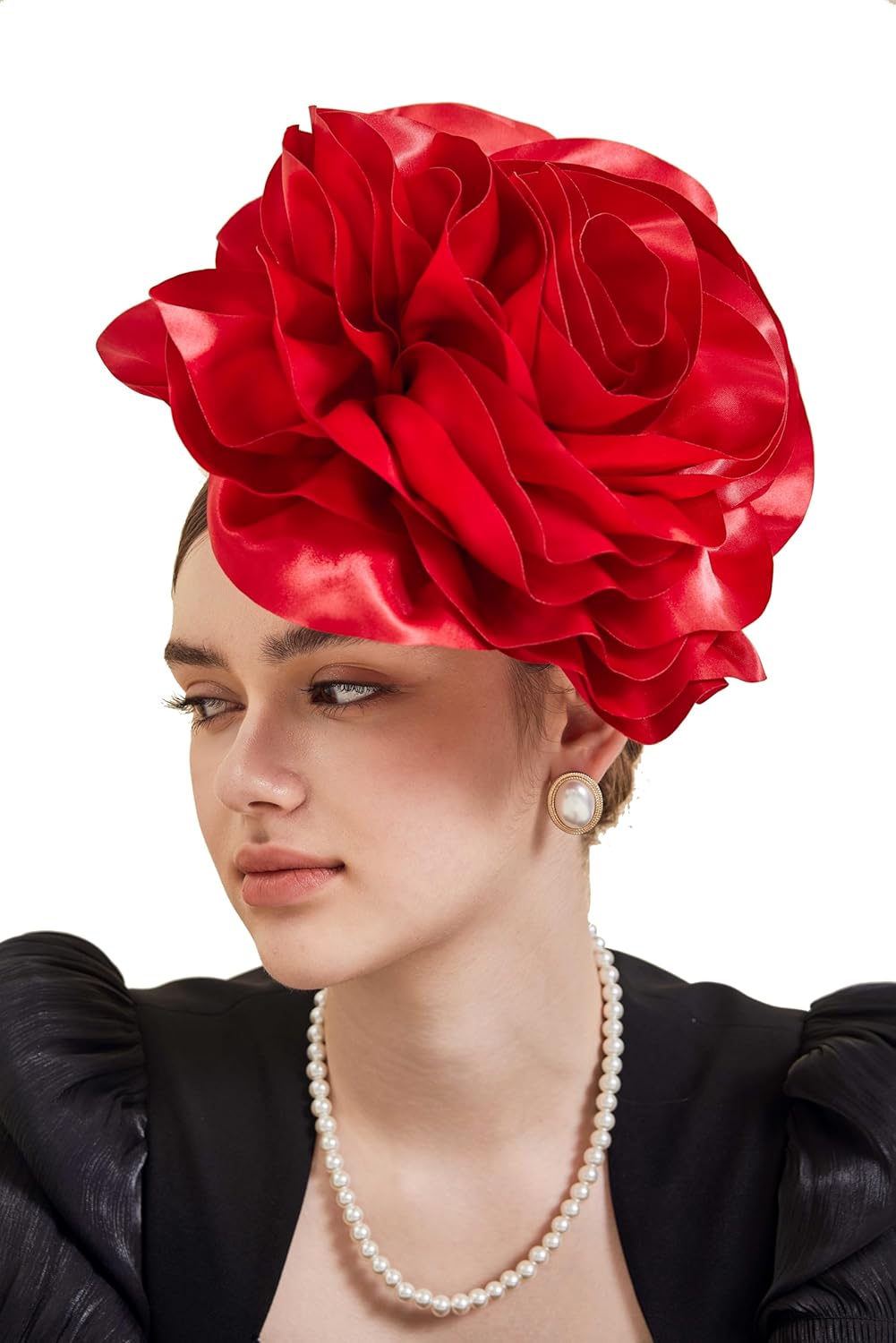 Gionforsy Flower Fascinators Hat Tea Party Hats for Women Rose Fascinators for Wedding
