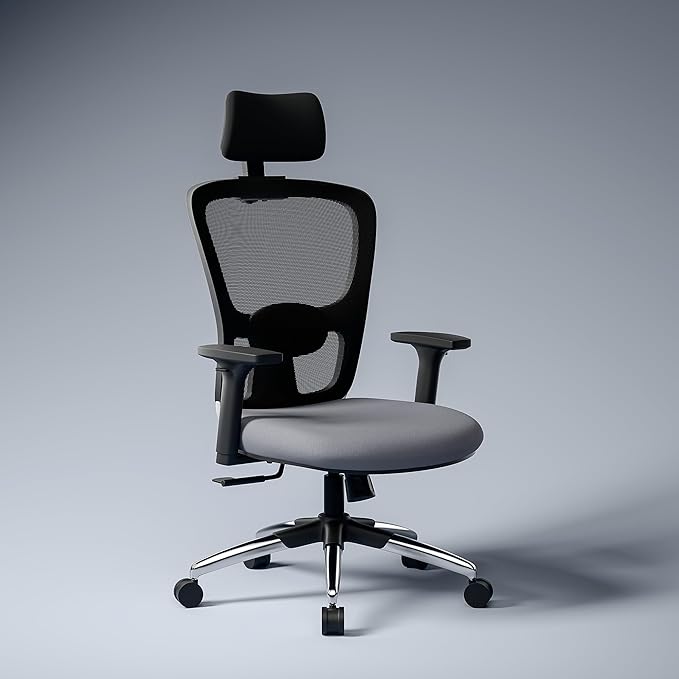 Green Soul Jupiter Superb (2024 Edition) | Ergonomic Mesh Office Chair for Work | 3 Year Warranty | Multi-Lock Synchro Tilt Recline Mechanism | 2D Armrest | Adjustable Lumbar | High Back | Grey