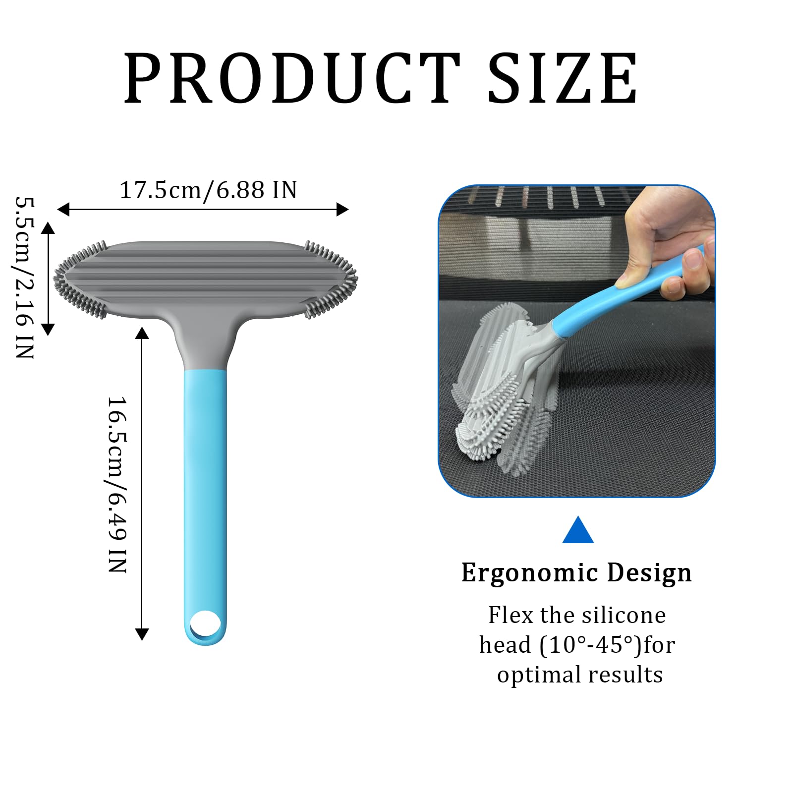 Pet Hair Removal Tool and Pet Hair Remover with 3 in 1 Silicone, Cat Dog Hair and lint Fur Remover for Carpet Couch Cat Tree Bed Furniture and Car Interior, Reusable and Portable,2 Pack - image 8