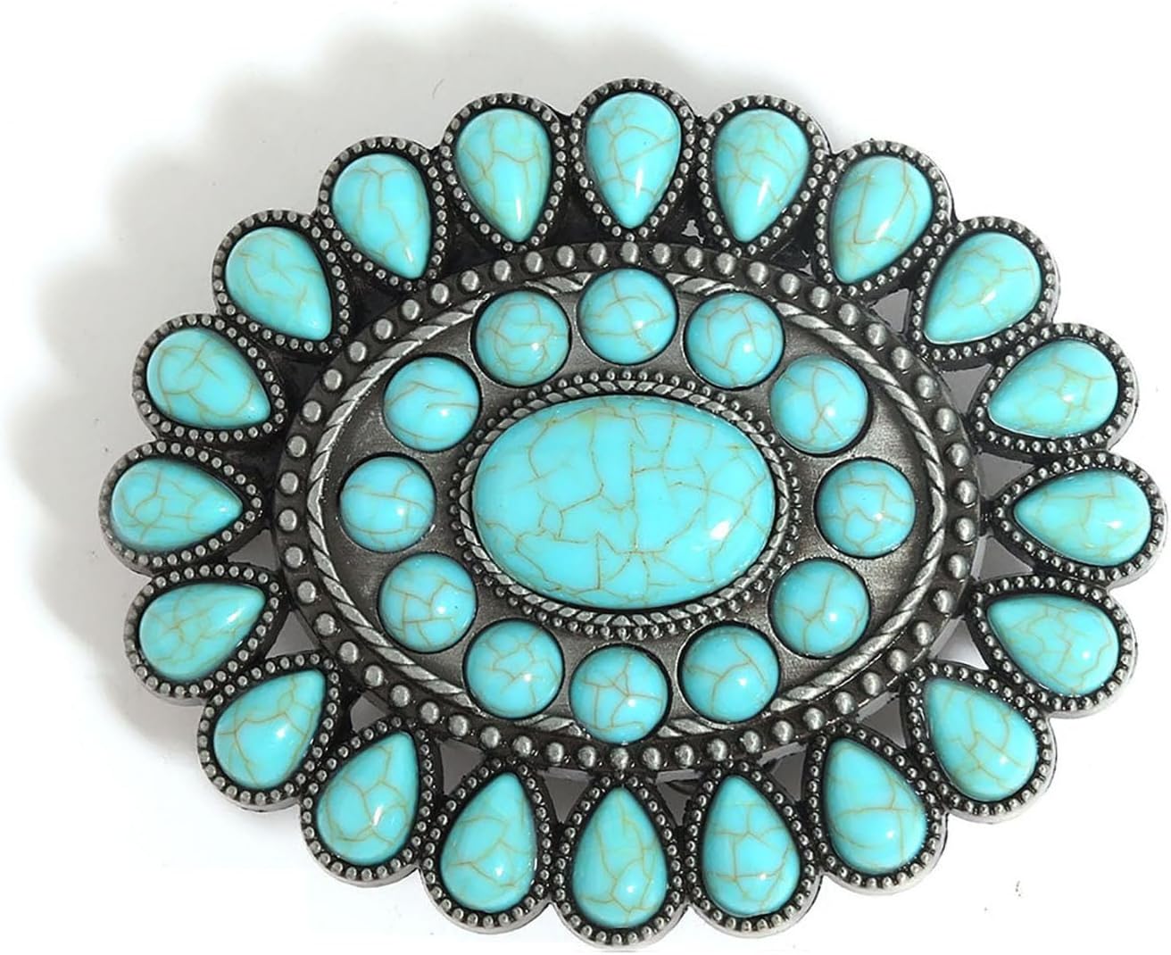 Turquoise Belt Buckles for Women Western Cowboy Cross Texas longhorn Big Buckles for Ladies