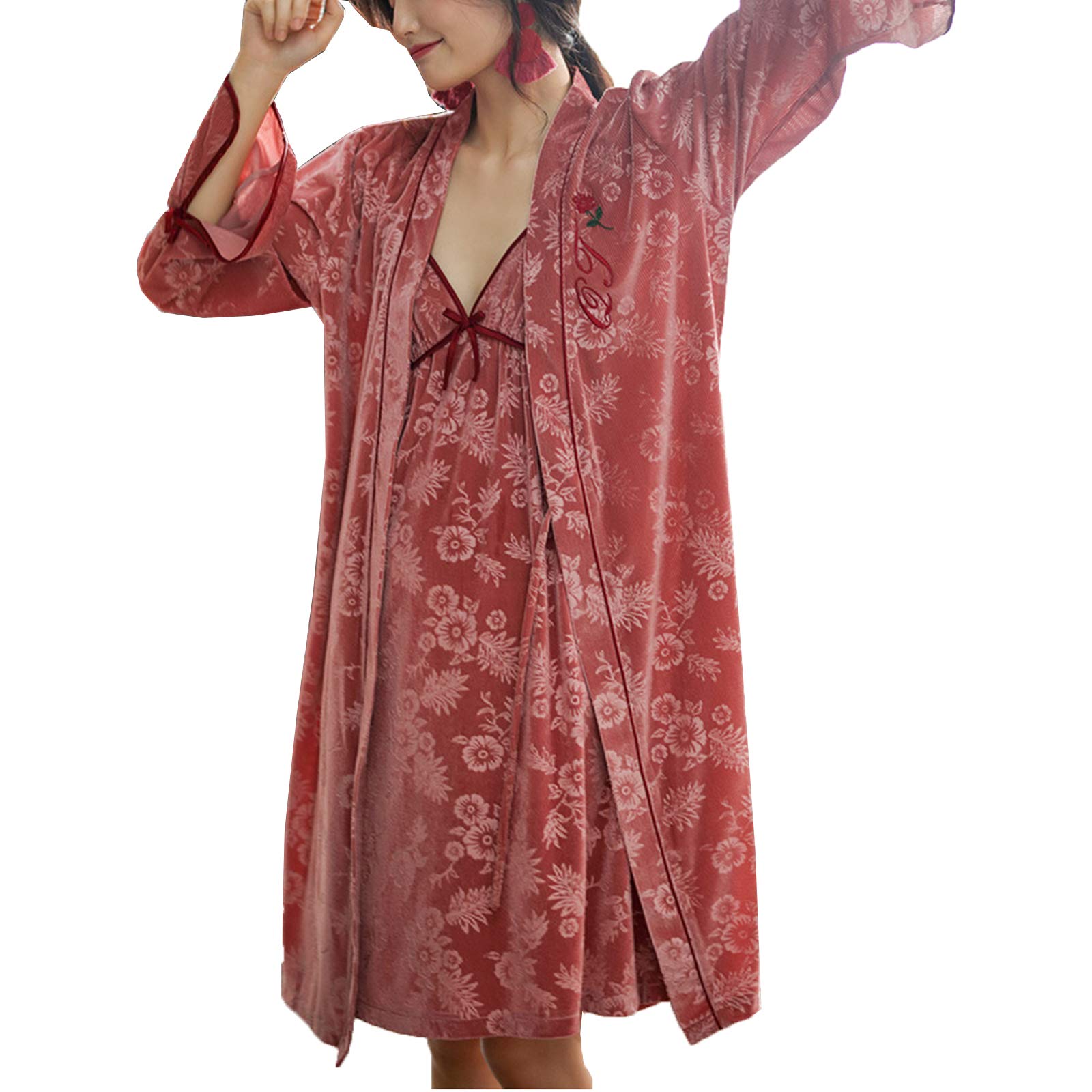 Pyjama sexy en velours col en V pour vos soirées cocooning