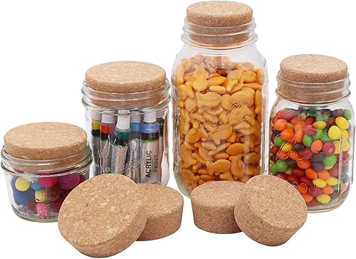 Miniatura 5 de Tapones de corcho para tarros de conservas de masón, bola, paquete de 4, boca regular