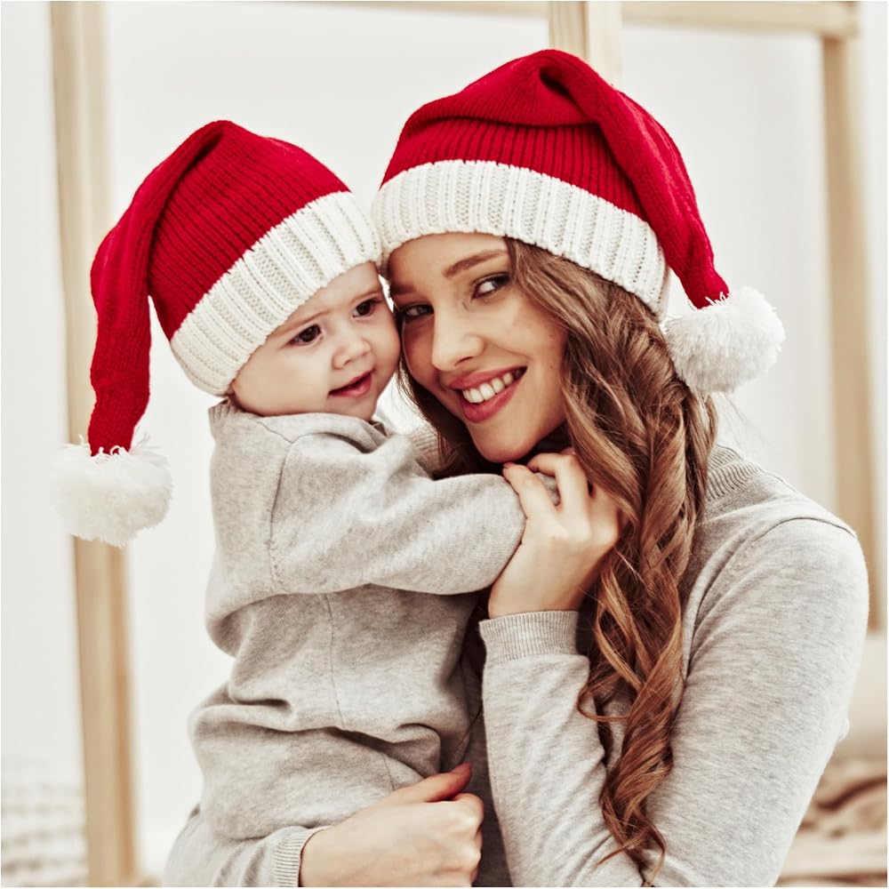 Personalisierte Weihnachtsmütze Mit Handgesticktem Namen – Weicher Plüsch, Für Kinder & Erwachsene, Rote Santa Mütze