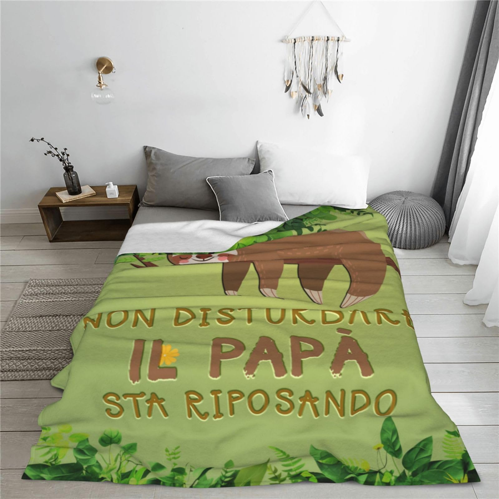 Coperta Flanella Bradipo Per Papà - 130x150 Cm, Regalo Per Compleanno, Natale O Festa Del Papà, Da Figli O Figlie - Foto 12