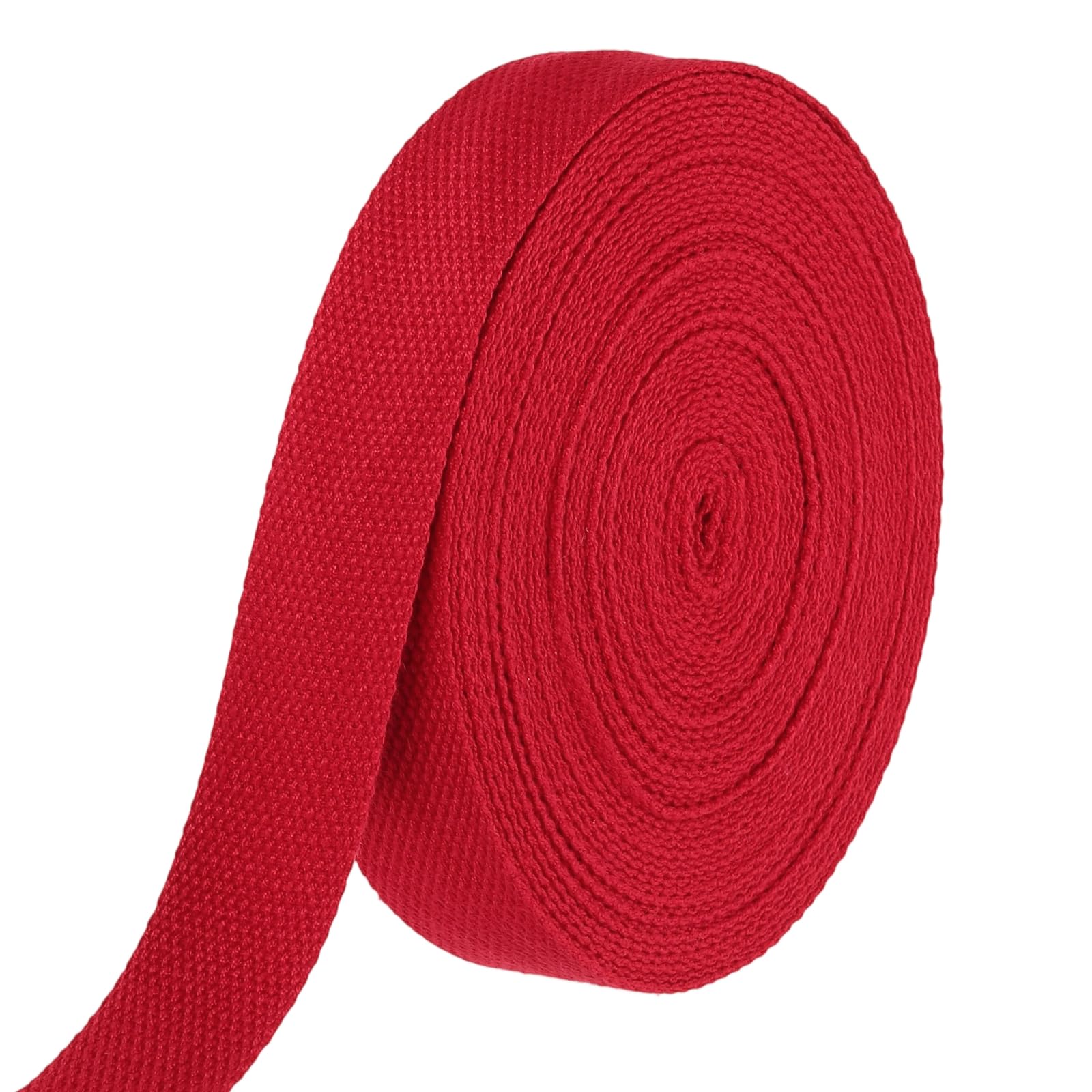 sourcing map Cotton Webbing 32mm x 10m (W x L) Polyester Cotton Weave Webbing Strap Twill Tape Ribbon for Art and Crafts Webbing Tote Bag Handles Cloth Belt Making Outdoor Supplies, Red