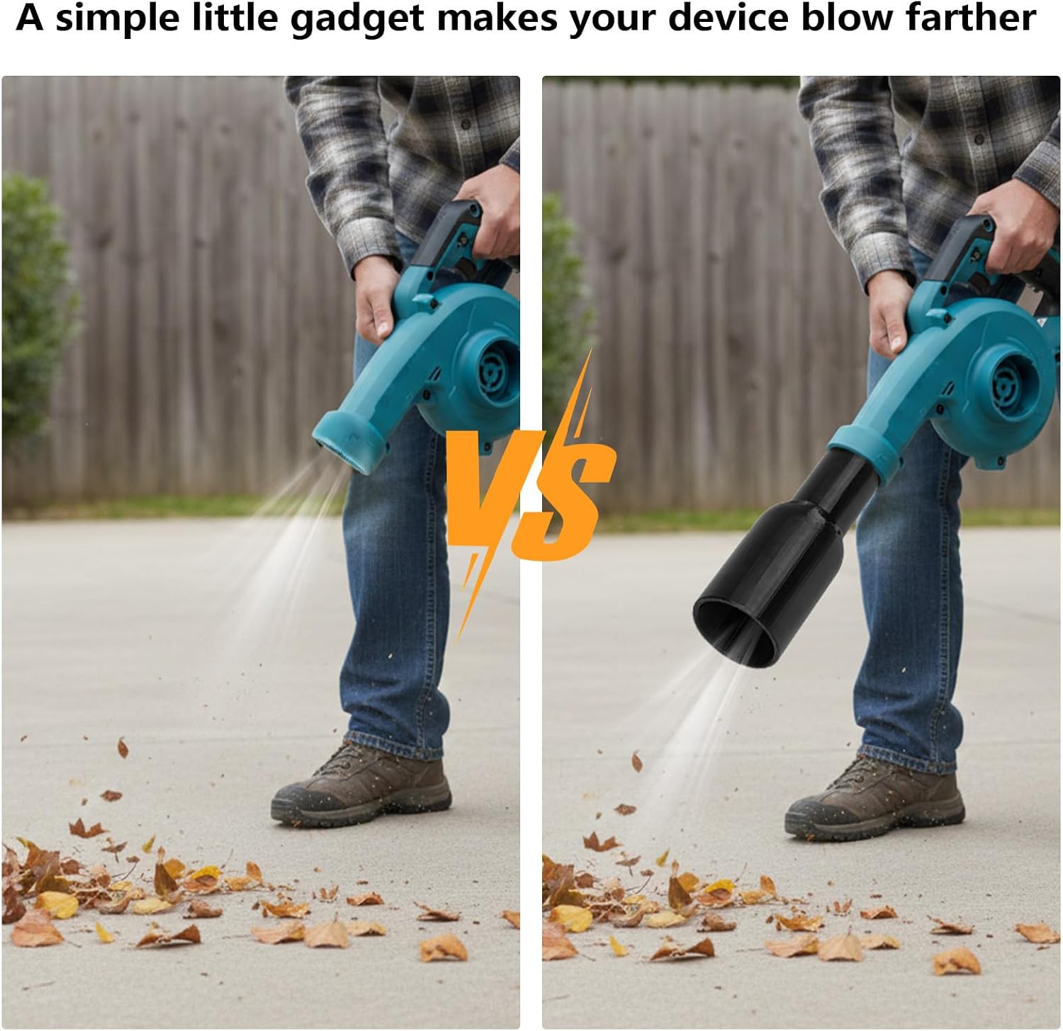 Venturi/Bernoulli Nozzle Attachment — Compatible with Makita DUB185 Blower, Airflow Booster Nozzle to Improve Low-Speed Suction & Blowing Efficiency for Yard and Workshop Use