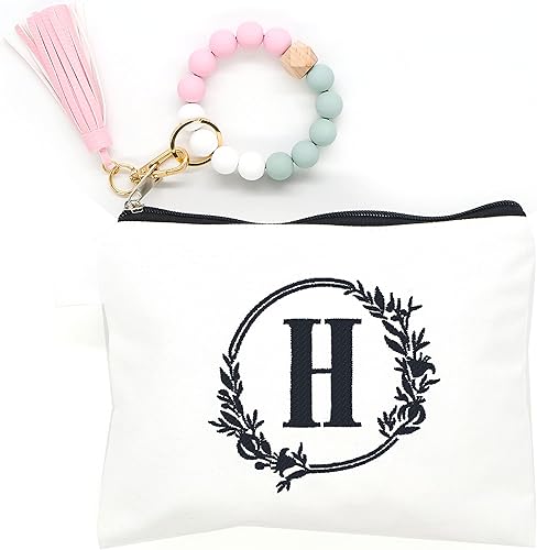 Bolsa de cosméticos con combinación de letras bordadas, bolsa de regalo personalizada, adecuada para bodas, cumpleaños, vacaciones, es un gran