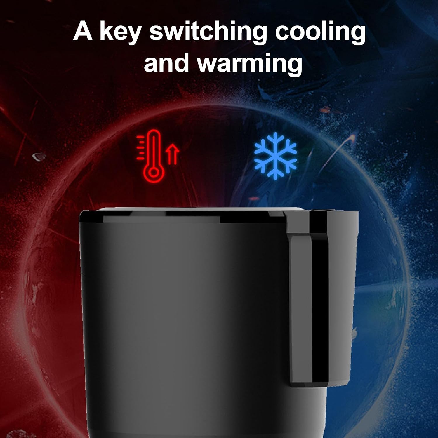 Car Cooler Cup Holder 12V Portable Electric Mini Refrigerator, Silent Quick Cooling and Heating for Outdoor Travel and Office Use - Compact Design, Efficient Cooling, Ideal for