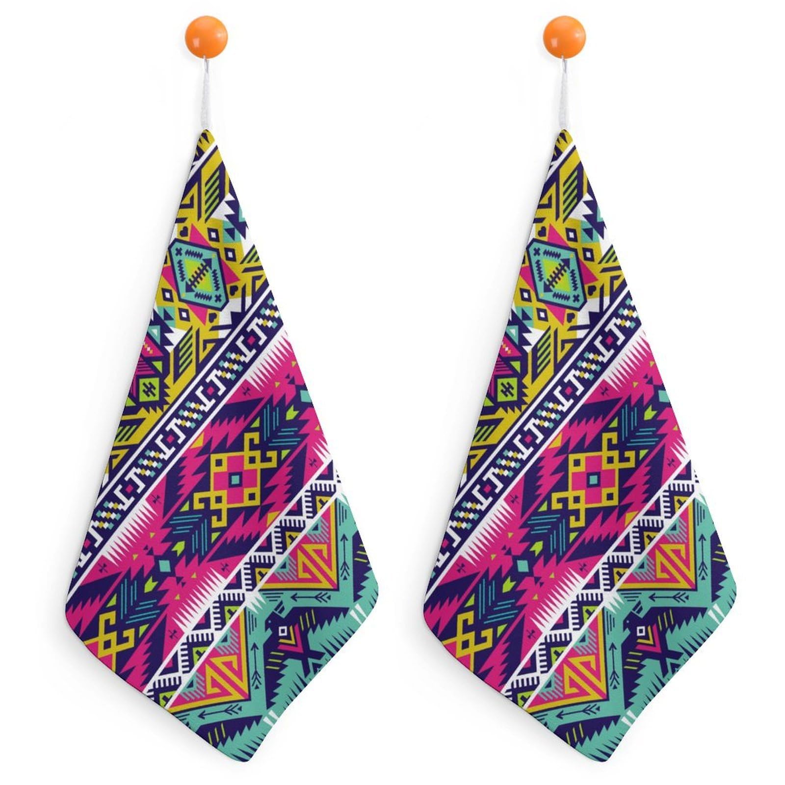 TXFBTRFSA Aztec Abstract Art Print Hand Towels with Hanging Loop Kitchen Towel Handkerchiefs Cleaning Cloths