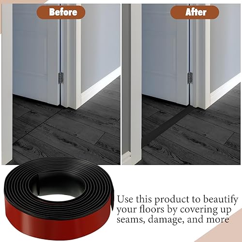 Miniatura 4 de Tira de transición de suelo autoadhesiva, tira de vinilo para suelo, tira de suelo laminada de 1.57 pulgadas de ancho, tira divisora plana de piso