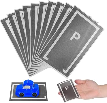 10Pcs Toy Racing Car Parking Space Stickers Removable Peel and Stick Wall Decals for Kids Nursery Bedroom Playroom Decor Interactive Transportation Tape