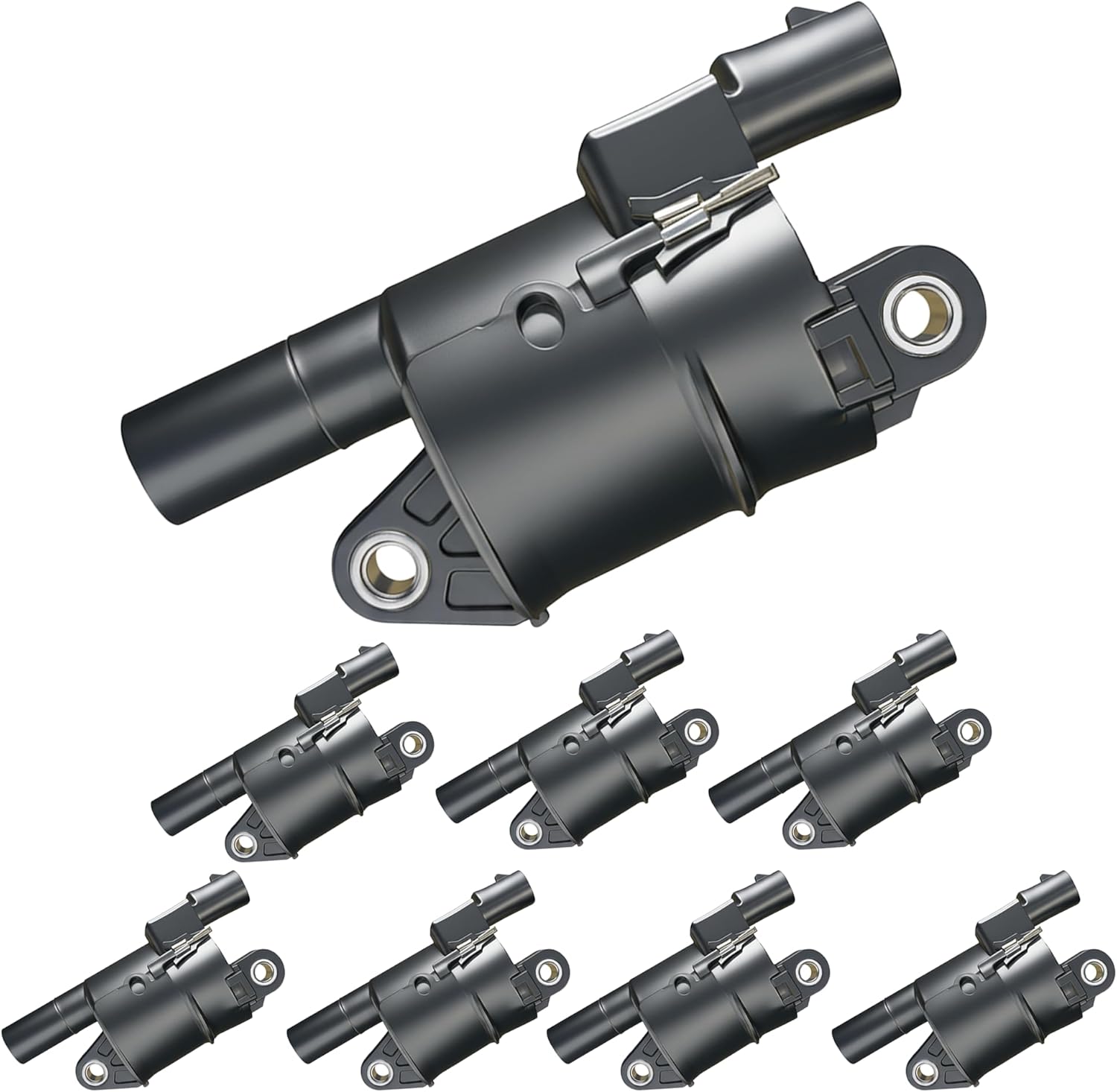 Set of 8 UF414 Round Ignition Coil Pack For V8 4.8 5.3 6.0 Chevy Silverado Tahoe Trailblazer Express Avalanche C adillac Escalade GMC Sierra Yukon/XL 2007-2017 8PCS D514A