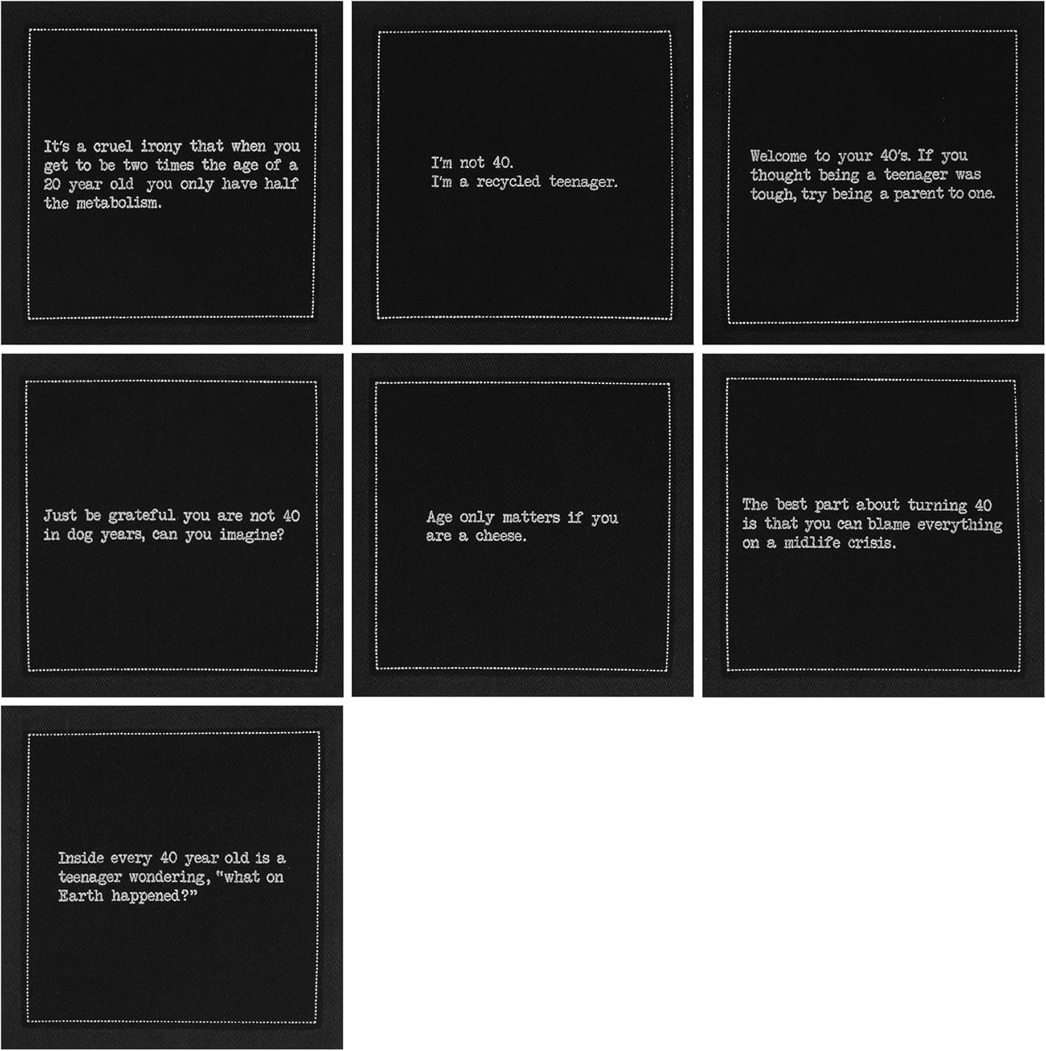 Five Star Funny 50th Birthday Quotes | Black Cotton Cocktail Napkins | 50 Luxury Disposable Beverage Napkins with Witty Bar Quotes | Drink Napkins for Parties, Bars, Weddings & Game Nights