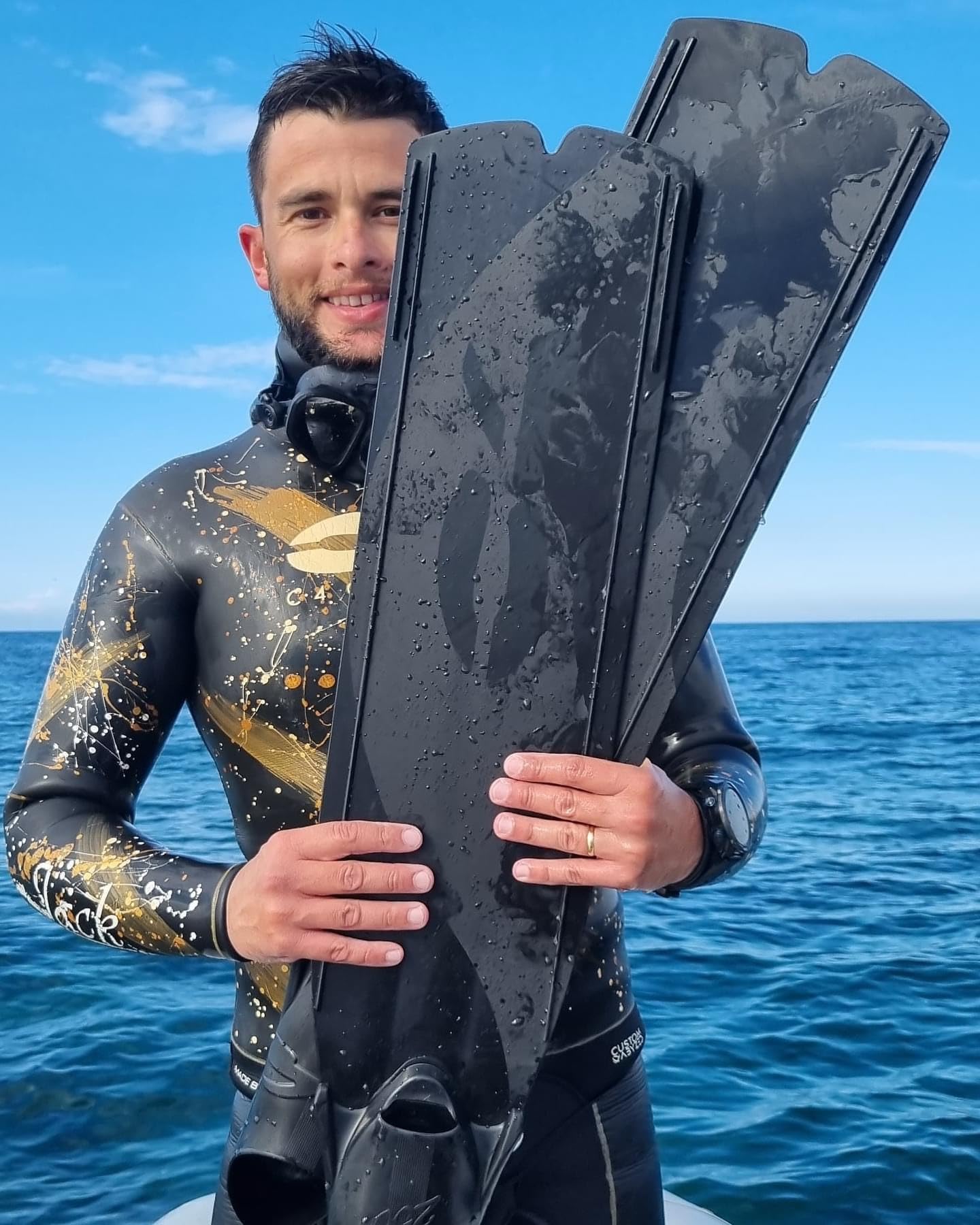 C4 Pinne PREDATOR in tecnopolimero per Immersioni Apnea Pesca sub con nuova scarpetta 250